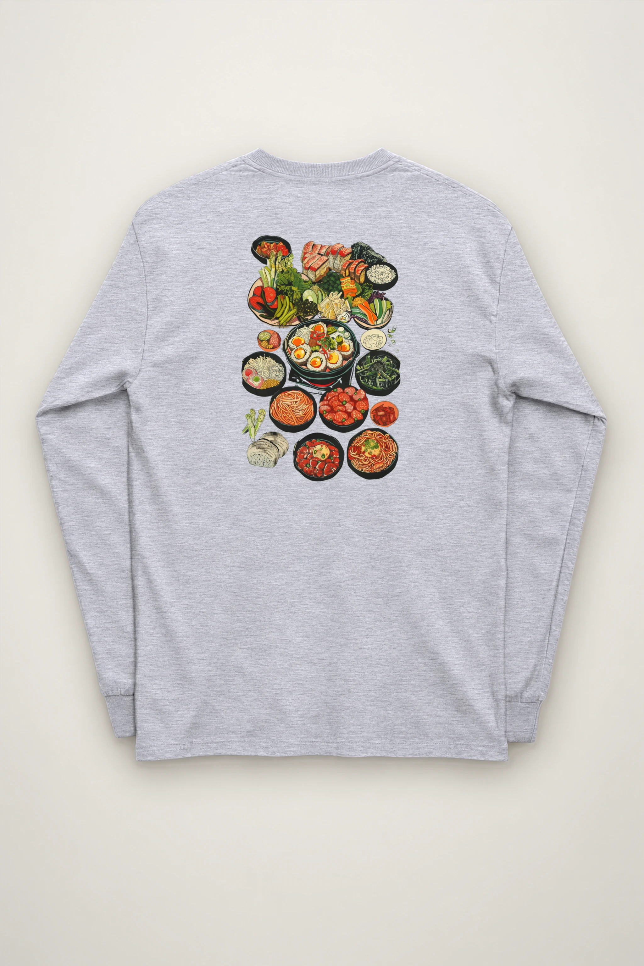 "Asian Food Spread" Unisex Longsleeve T-shirt