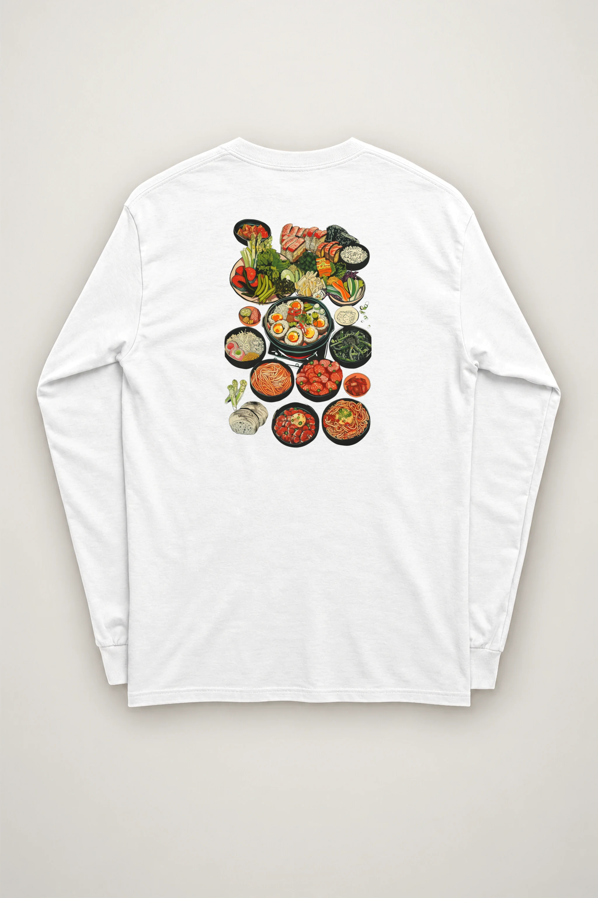 "Asian Food Spread" Unisex Longsleeve T-shirt