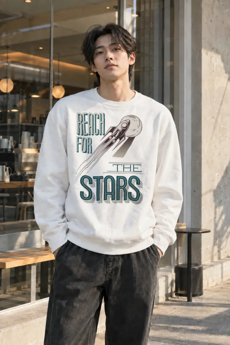 “Reach For The Stars” Heavy Blend Unisex Crewneck Sweatshirt | Gildan 18000