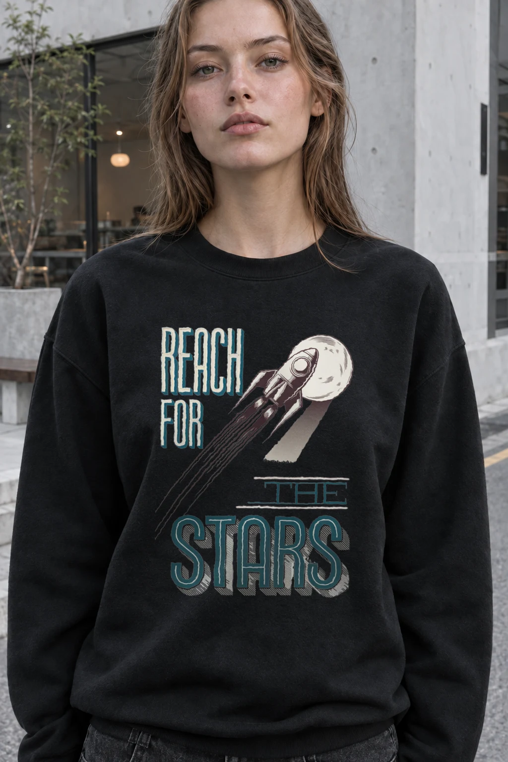 "Reach For The Stars" Heavy Blend Unisex Crewneck Sweatshirt | Gildan 18000
