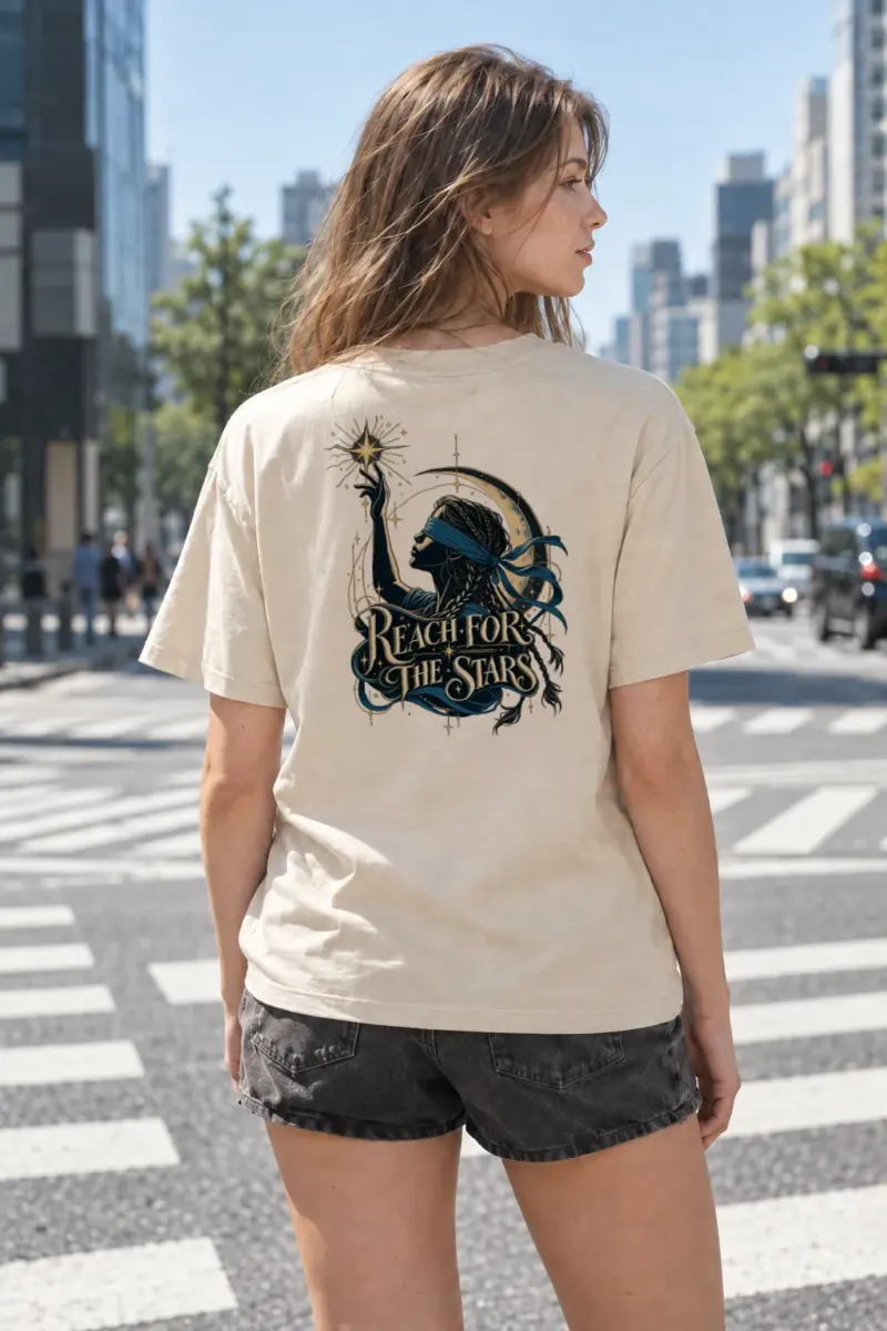 "Reach For The Stars" Heavyweight Unisex Crewneck T-shirt | Gildan 5000