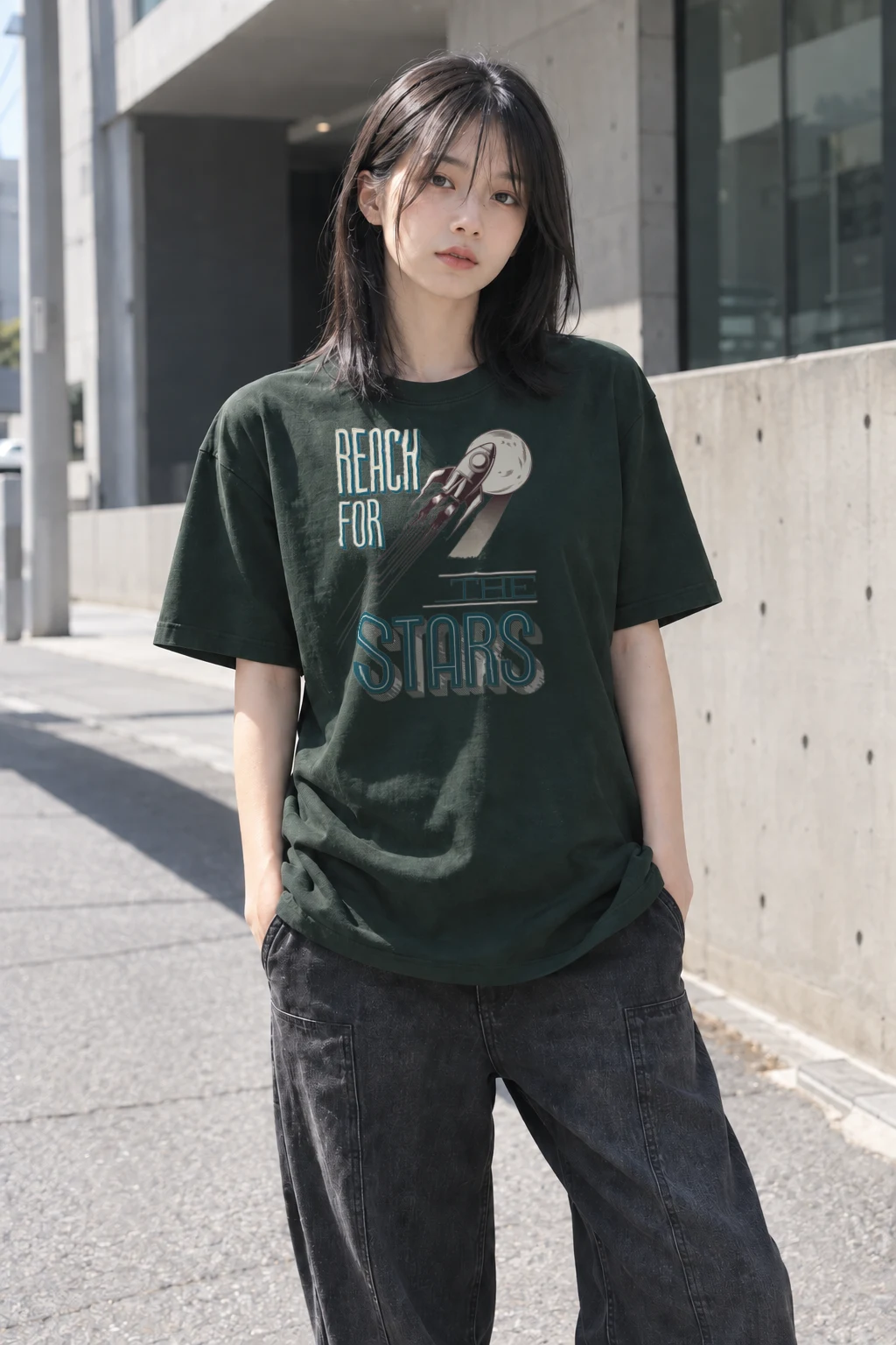 "Reach For The Stars" Heavyweight Unisex Crewneck T-shirt | Gildan 5000