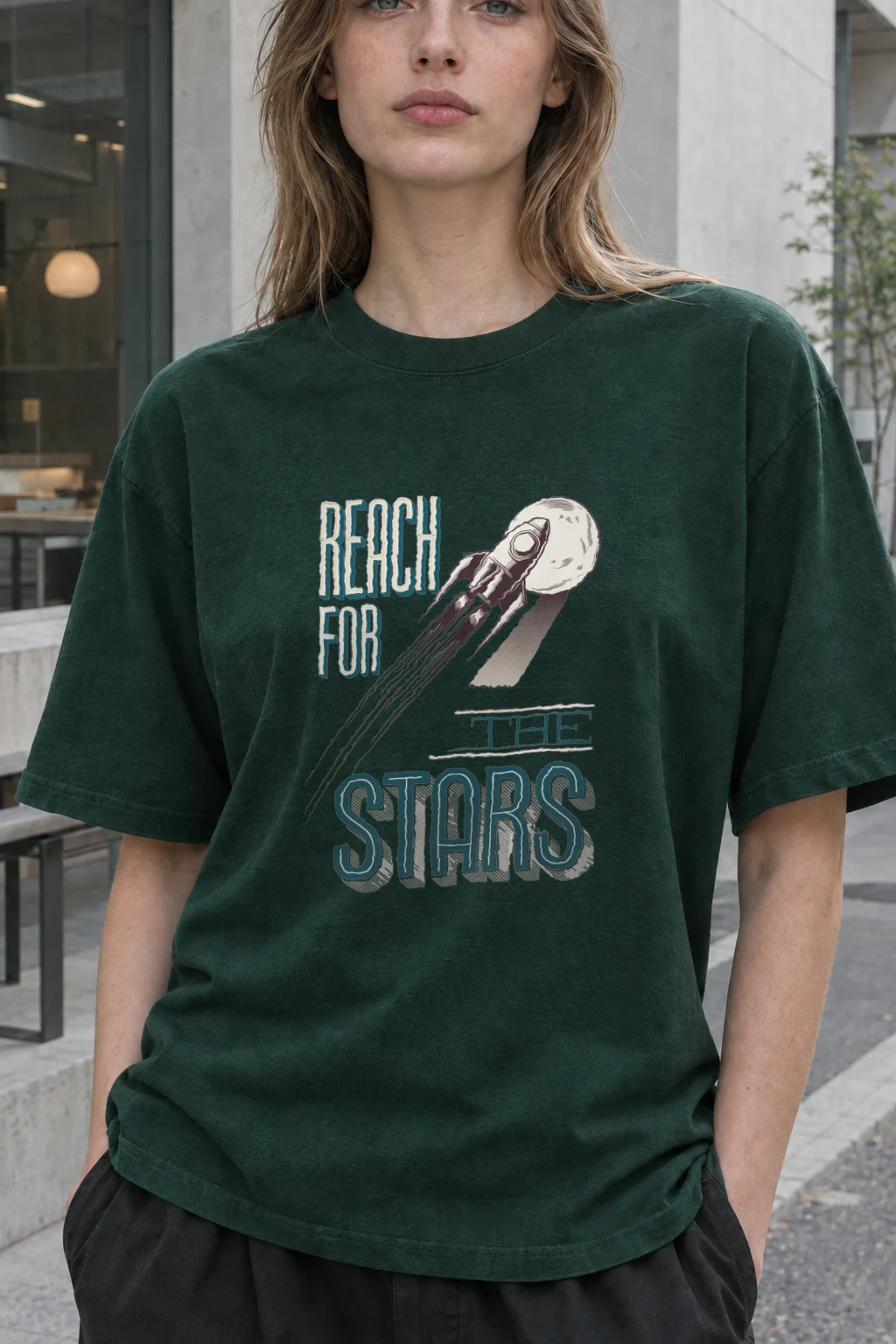 "Reach For The Stars" Heavyweight Unisex Crewneck T-shirt | Gildan 5000