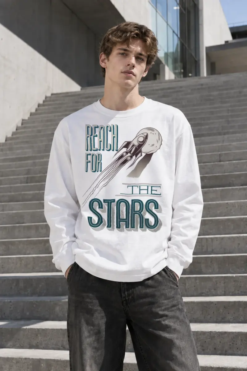 “Reach For The Stars” Unisex Longsleeve T-shirt | Gildan 2400