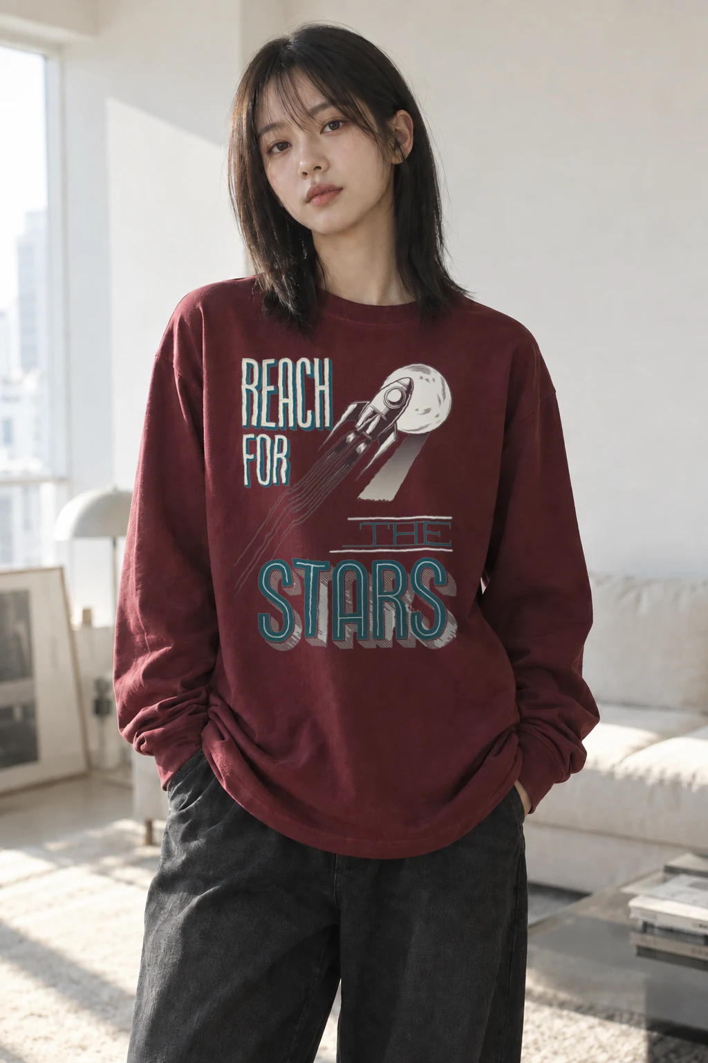 "Reach For The Stars" Unisex Longsleeve T-shirt | Gildan 2400