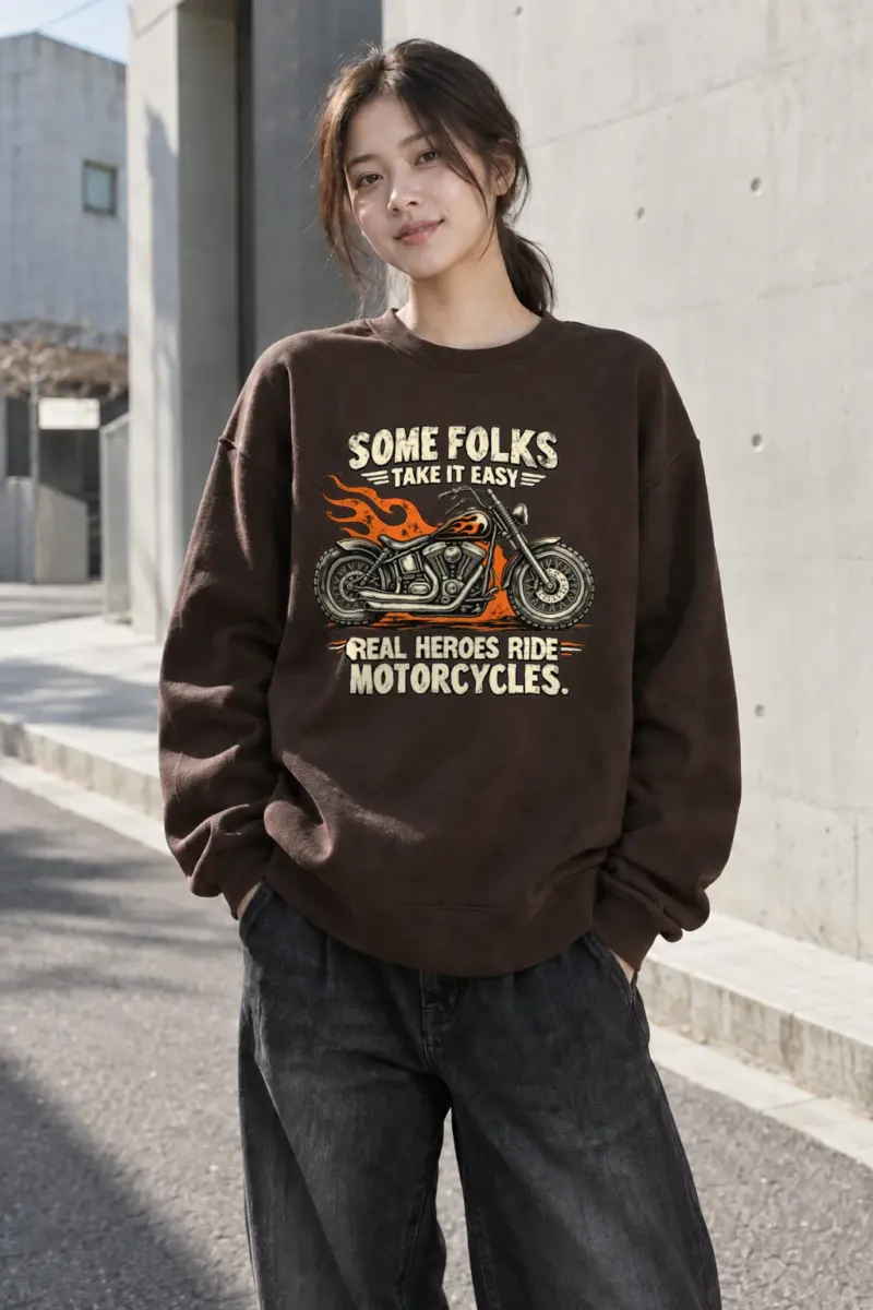 "Real Heroes Ride" Heavy Blend Unisex Crewneck Sweatshirt | Gildan 18000