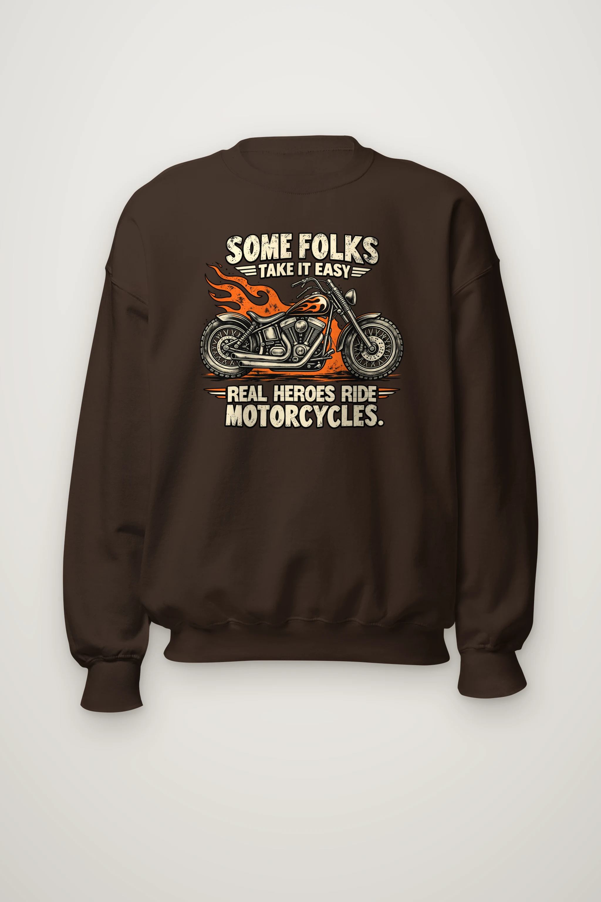 "Real Heroes Ride" Heavy Blend Unisex Crewneck Sweatshirt