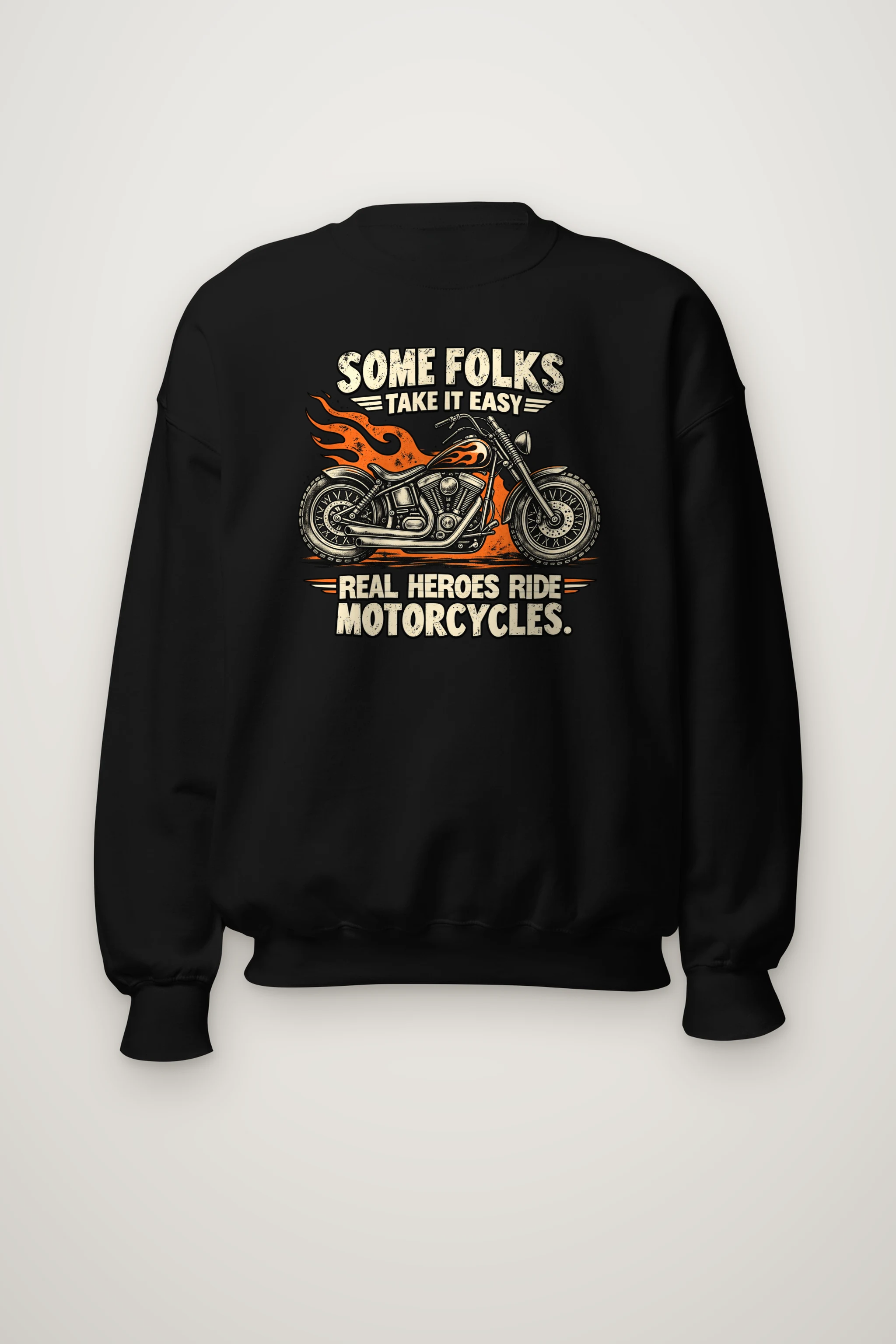 "Real Heroes Ride" Heavy Blend Unisex Crewneck Sweatshirt