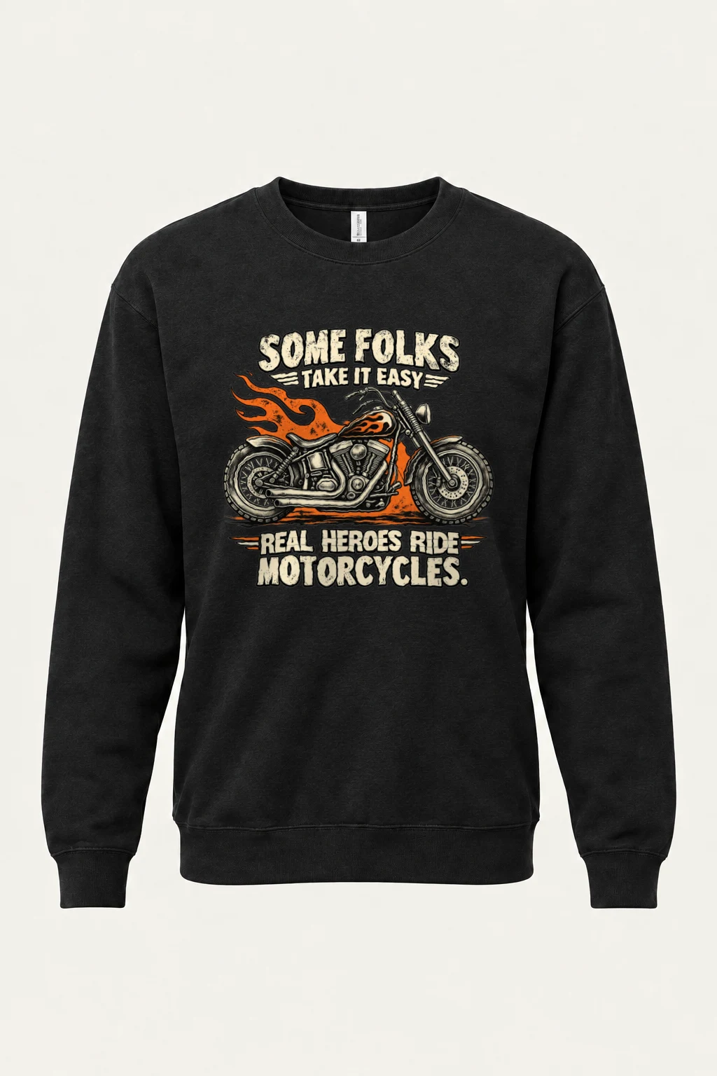 "Real Heroes Ride" Heavy Blend Unisex Crewneck Sweatshirt | Gildan 18000