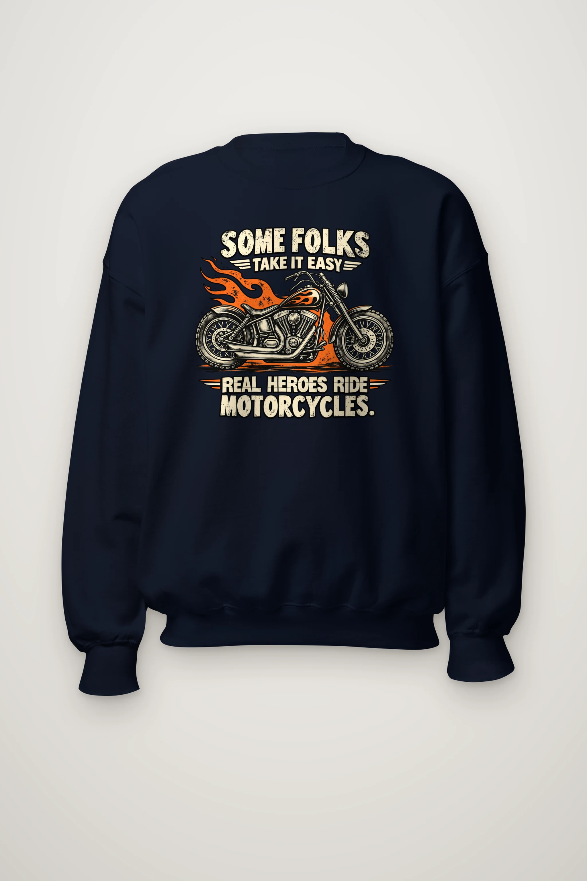"Real Heroes Ride" Heavy Blend Unisex Crewneck Sweatshirt