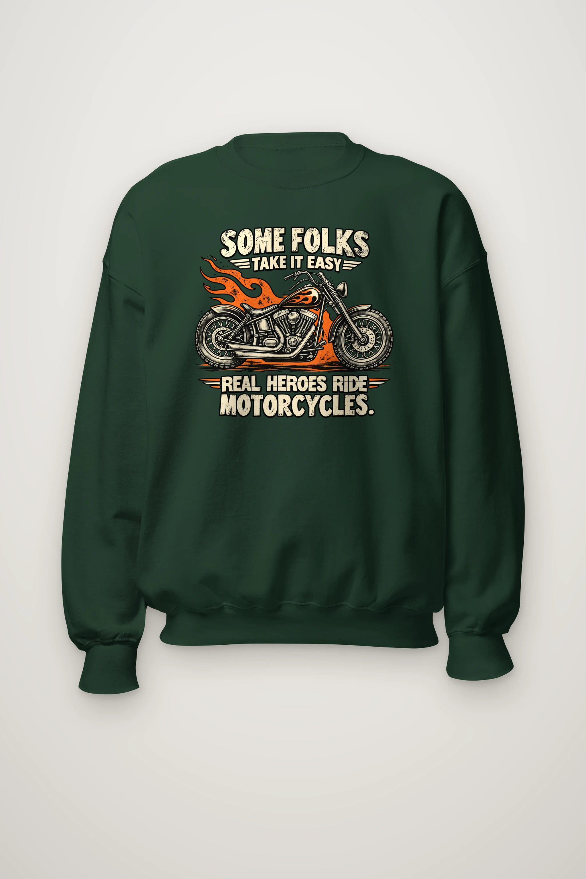 "Real Heroes Ride" Heavy Blend Unisex Crewneck Sweatshirt