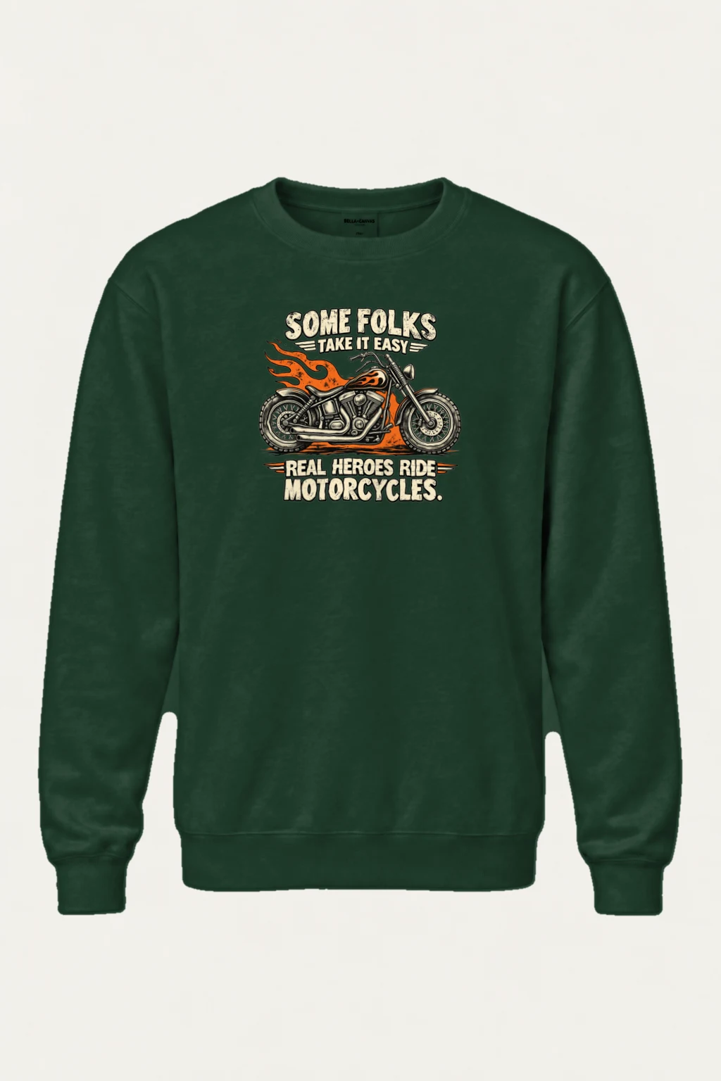 "Real Heroes Ride" Heavy Blend Unisex Crewneck Sweatshirt | Gildan 18000