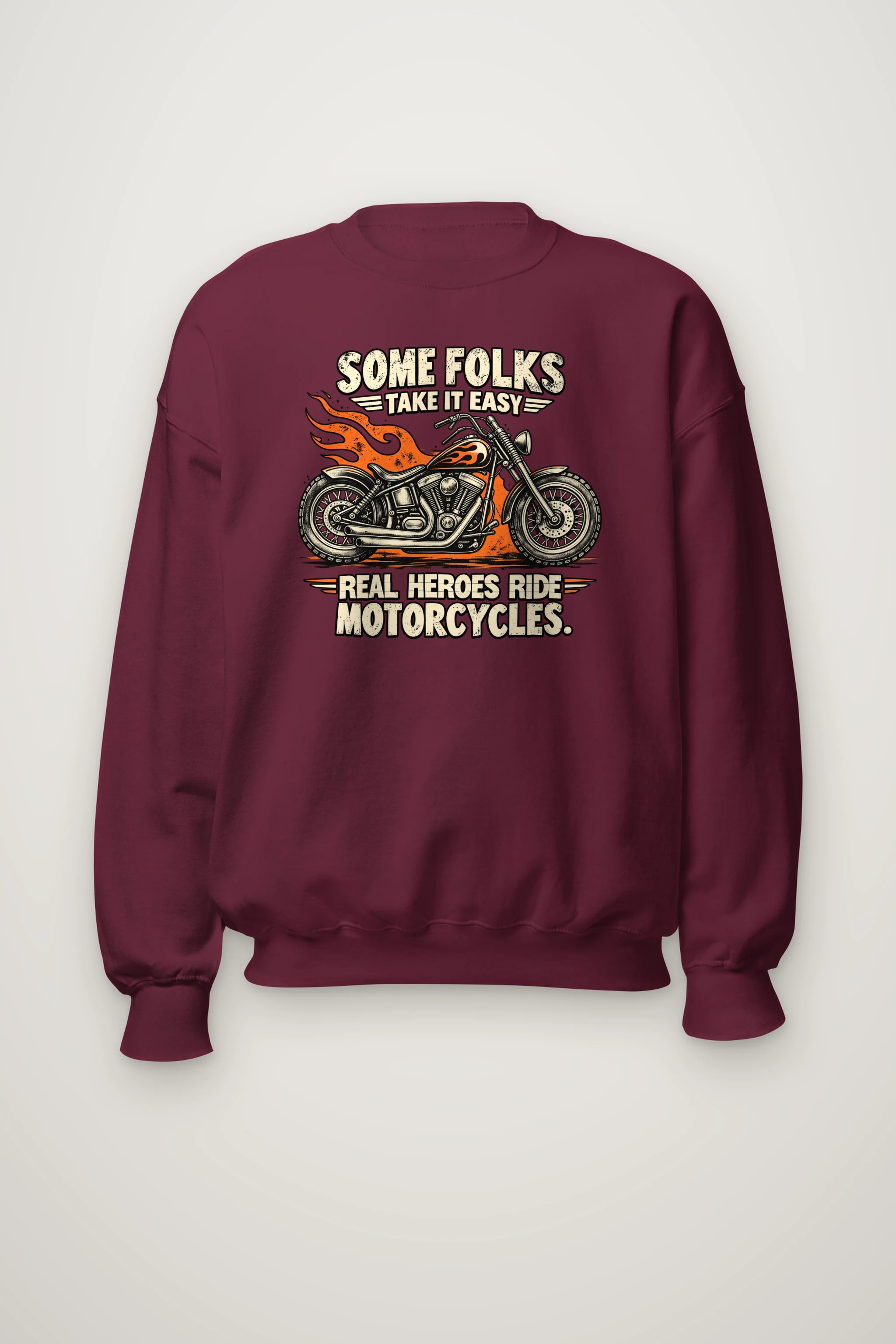 "Real Heroes Ride" Heavy Blend Unisex Crewneck Sweatshirt