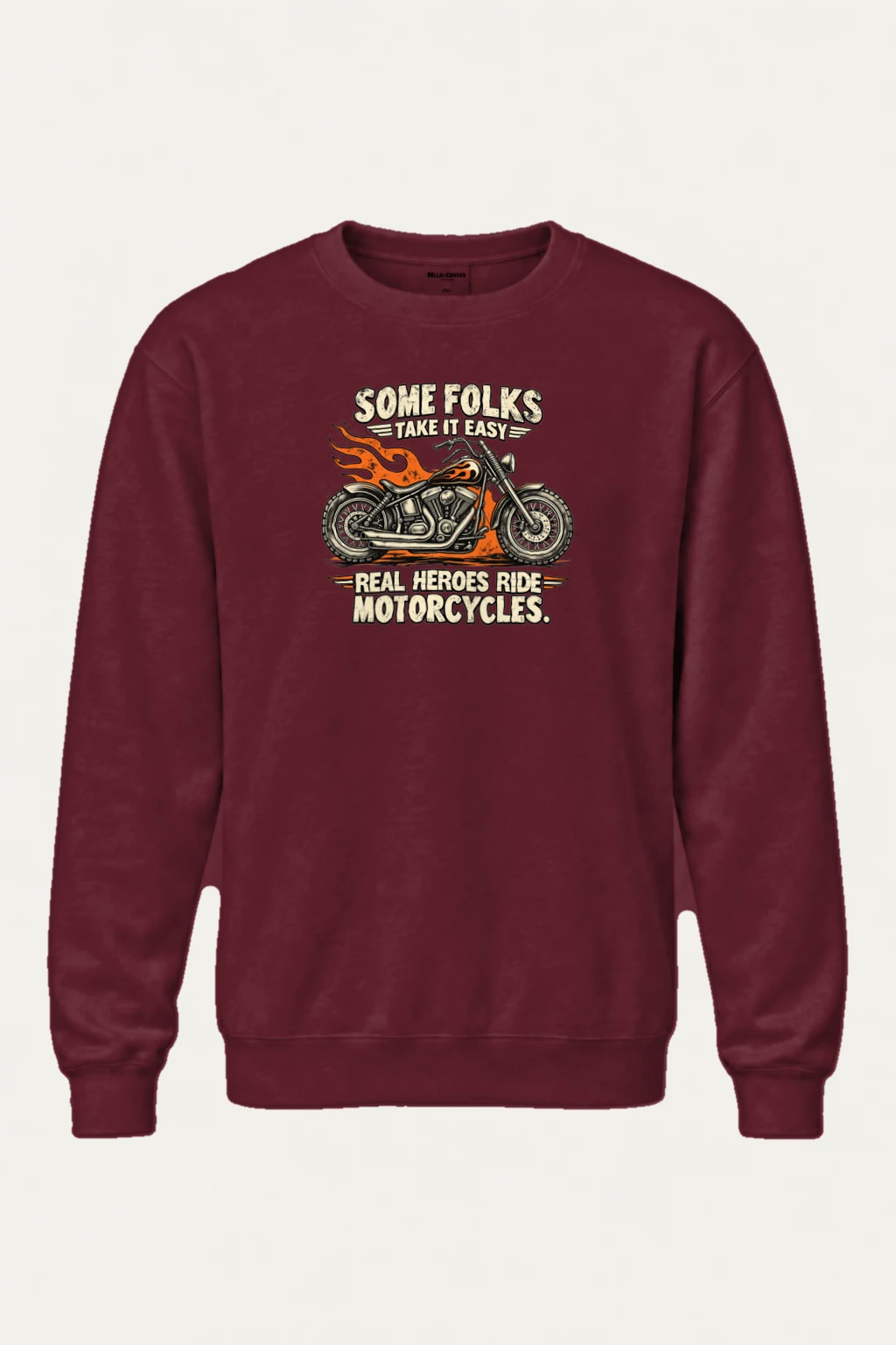 "Real Heroes Ride" Heavy Blend Unisex Crewneck Sweatshirt | Gildan 18000