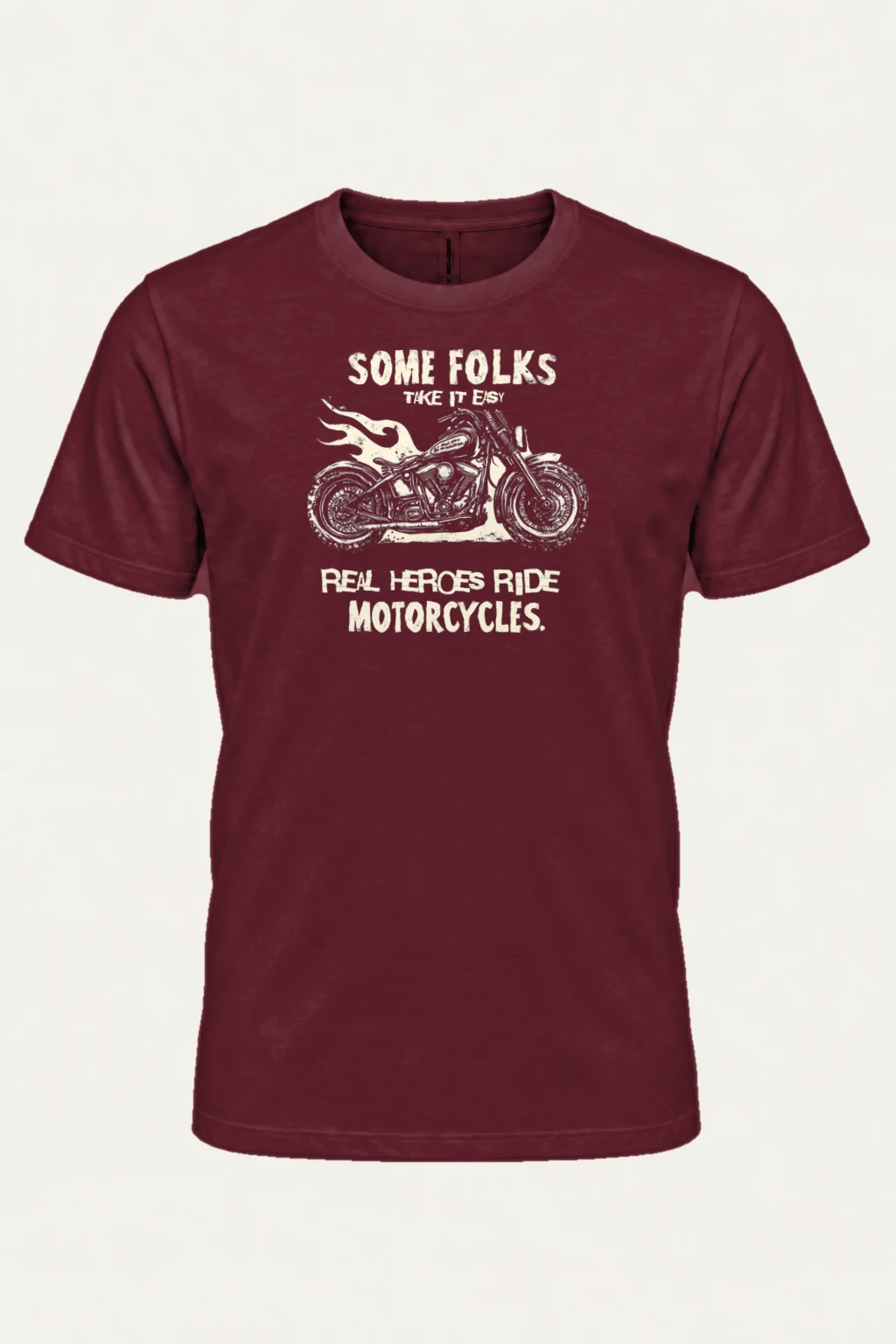 "Real Heroes Ride" Heavyweight Unisex Crewneck T-shirt | Gildan 5000