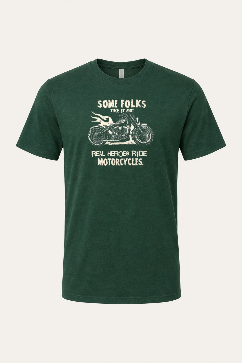 "Real Heroes Ride" Heavyweight Unisex Crewneck T-shirt | Gildan 5000
