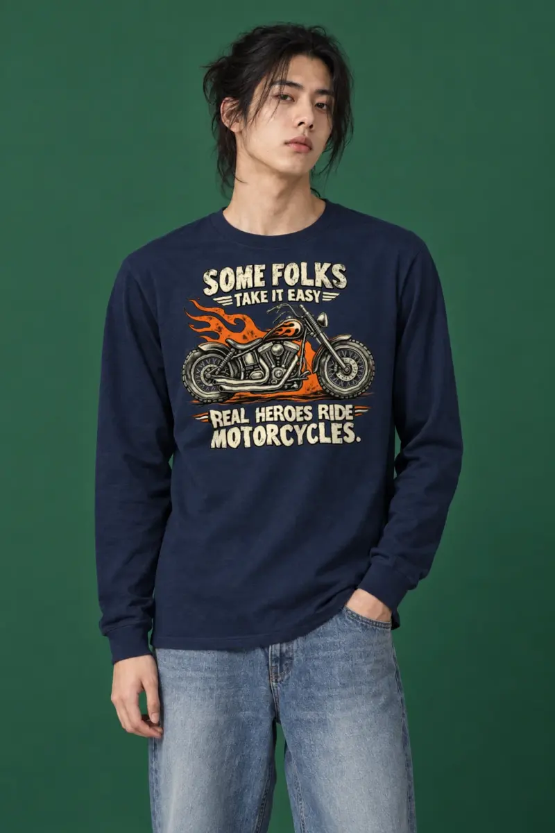 "Real Heroes Ride" Unisex Longsleeve T-shirt | Gildan 2400