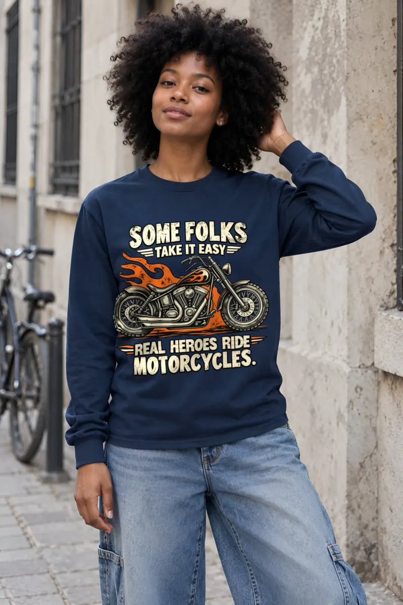 "Real Heroes Ride" Unisex Longsleeve T-shirt