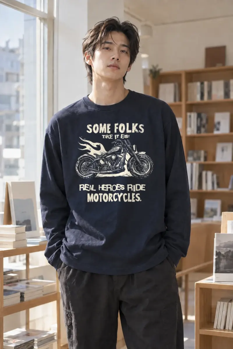 “Real Heroes Ride” Unisex Longsleeve T-shirt | Gildan 2400