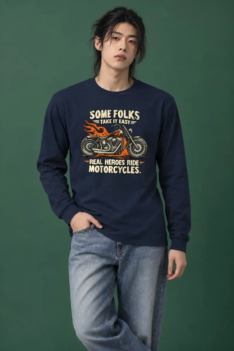 "Real Heroes Ride" Unisex Longsleeve T-shirt