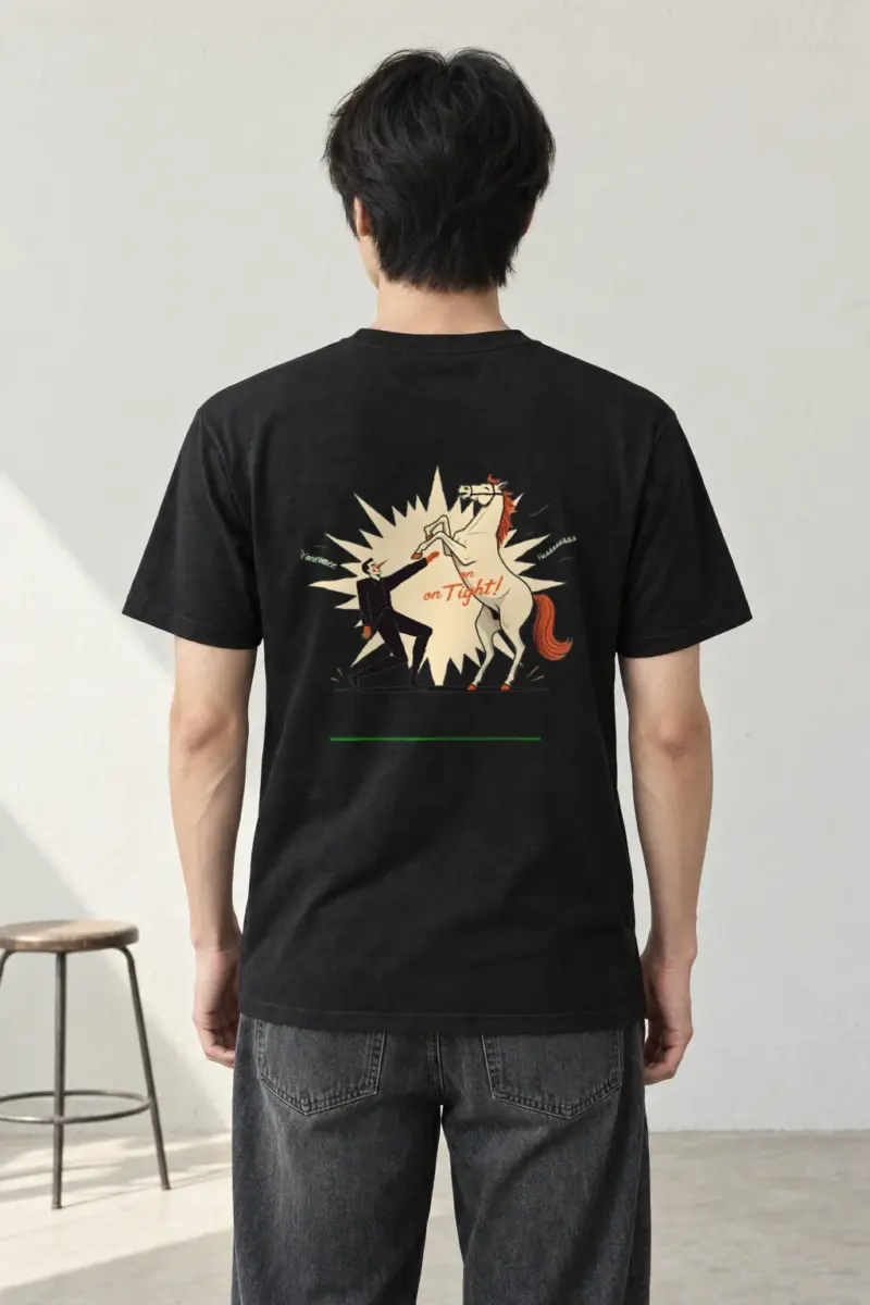"Rearing Horse Hoof" Heavyweight Unisex Crewneck T-shirt | Gildan 5000