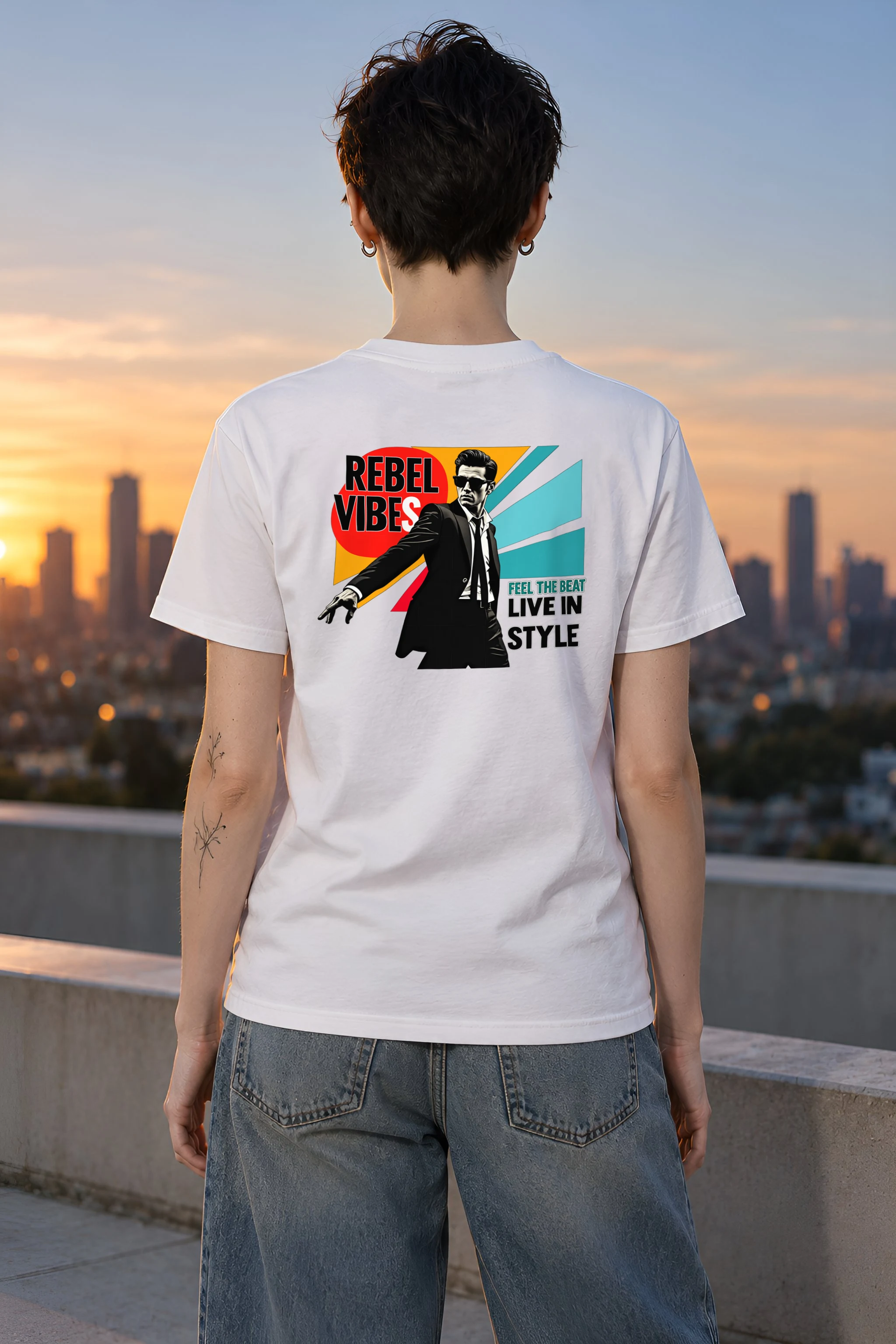 "Rebel Vibes" Heavyweight Unisex Crewneck T-shirt