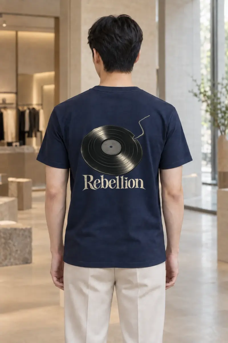 "Rebellion Record" Heavyweight Unisex Crewneck T-shirt | Gildan 5000