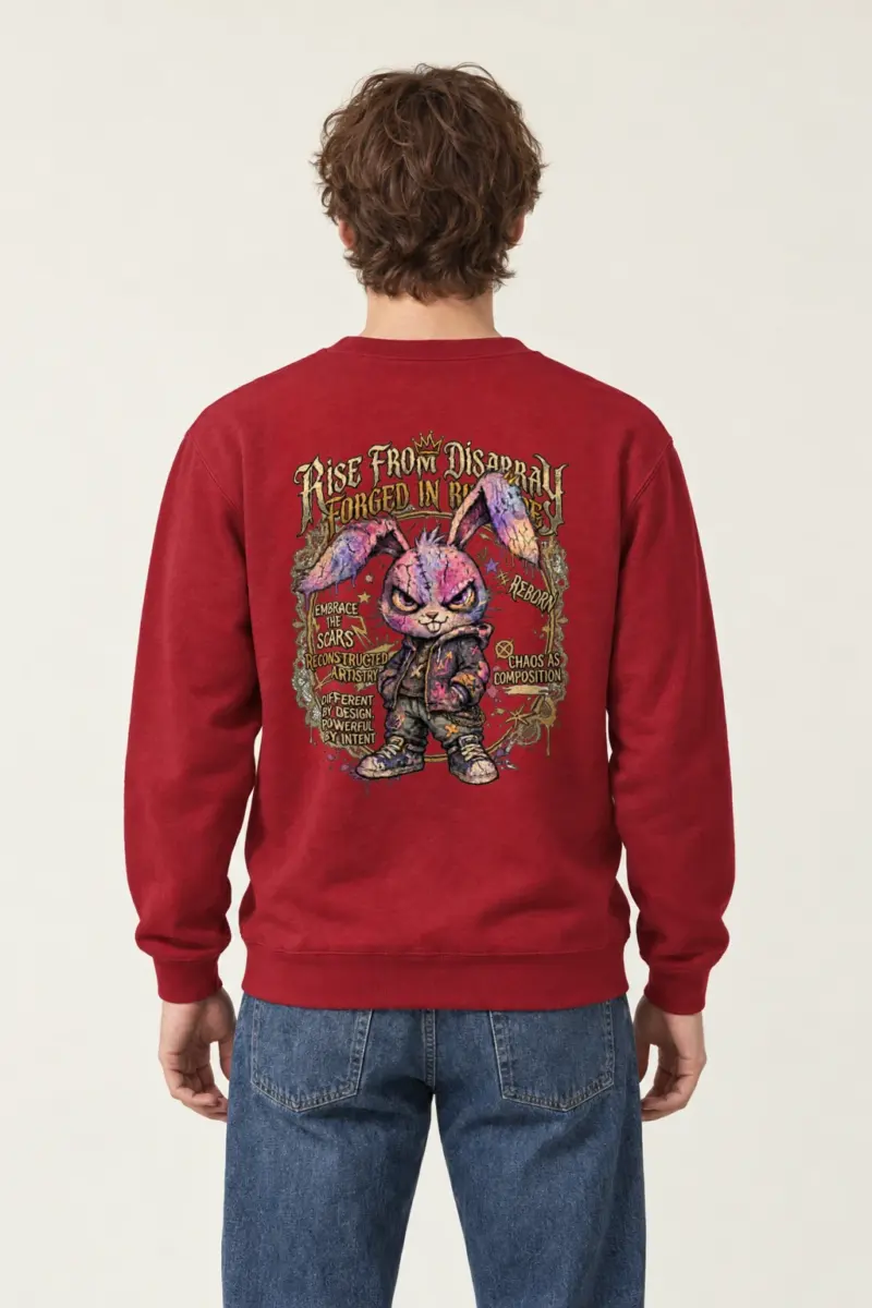 "Reborn Chaos Rabbit" Heavy Blend Unisex Crewneck Sweatshirt