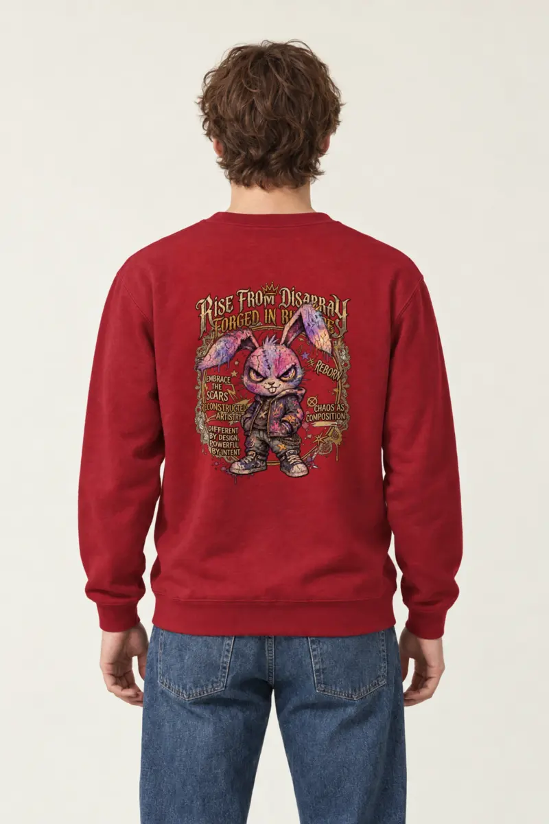"Reborn Chaos Rabbit" Heavy Blend Unisex Crewneck Sweatshirt