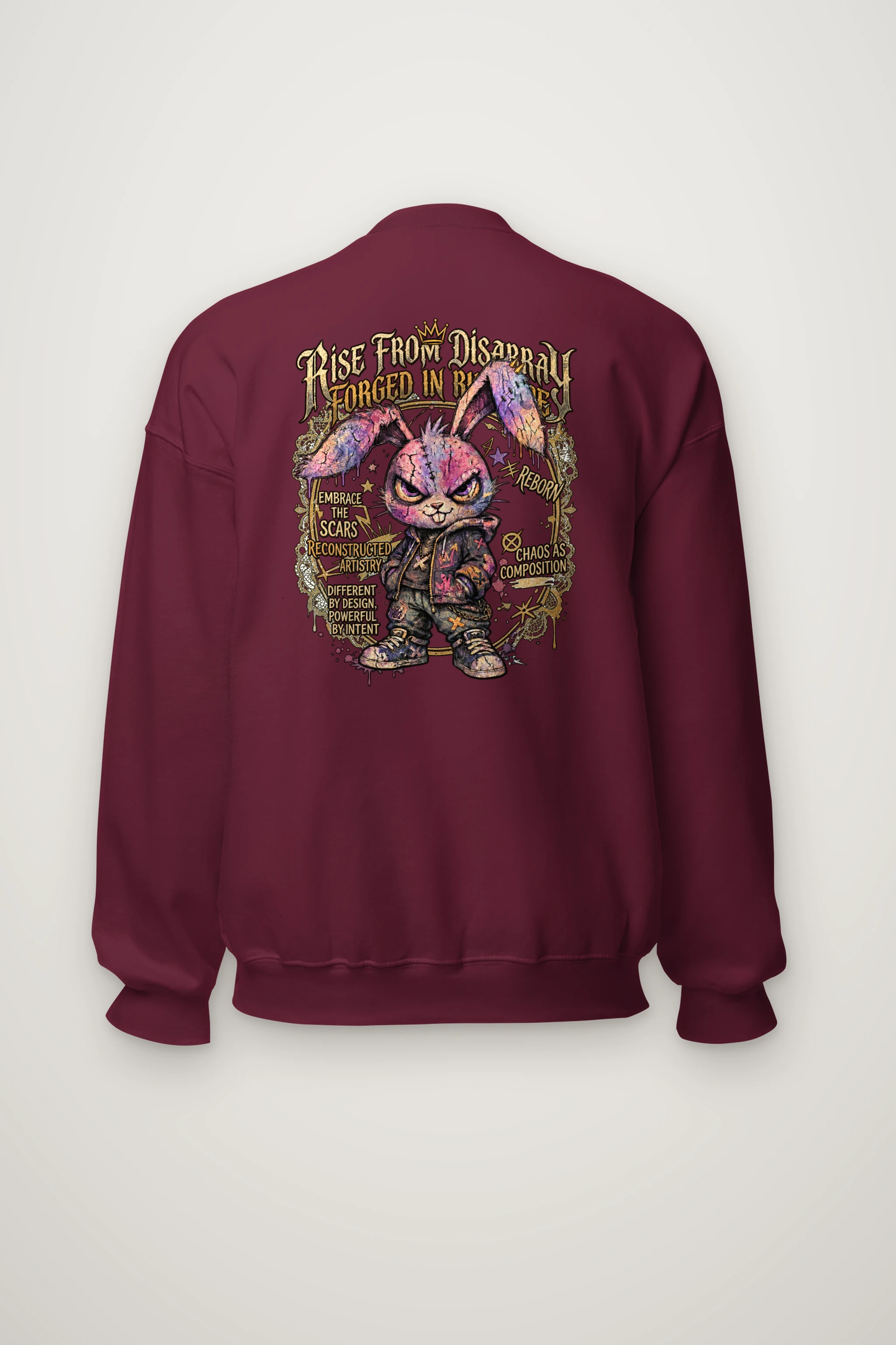 "Reborn Chaos Rabbit" Heavy Blend Unisex Crewneck Sweatshirt