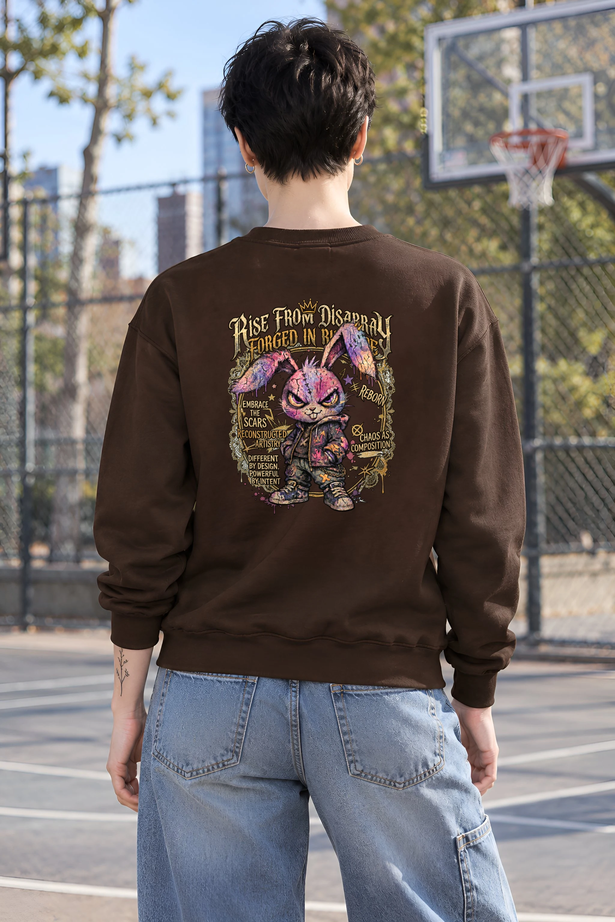 "Reborn Chaos Rabbit" 1 Crewneck Sweatshirt