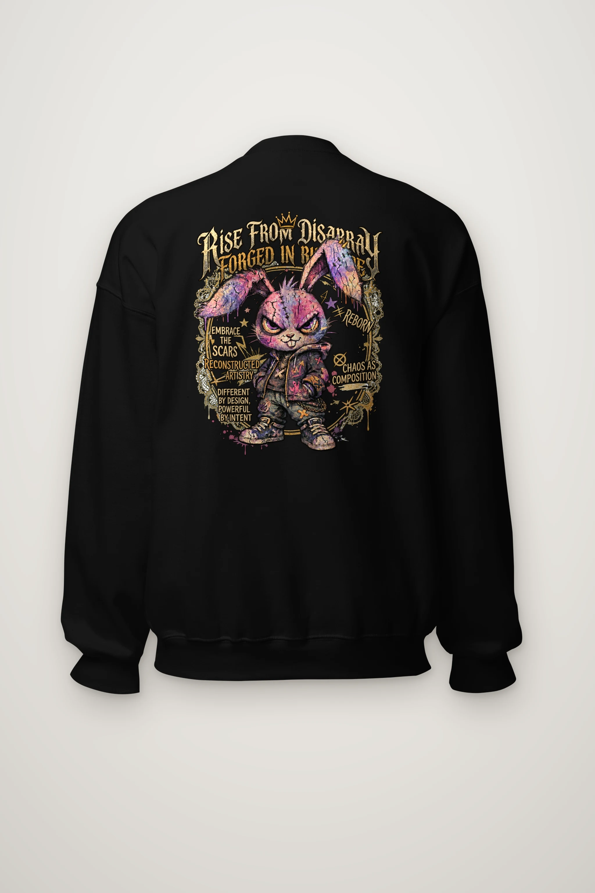 "Reborn Chaos Rabbit" Heavy Blend Unisex Crewneck Sweatshirt