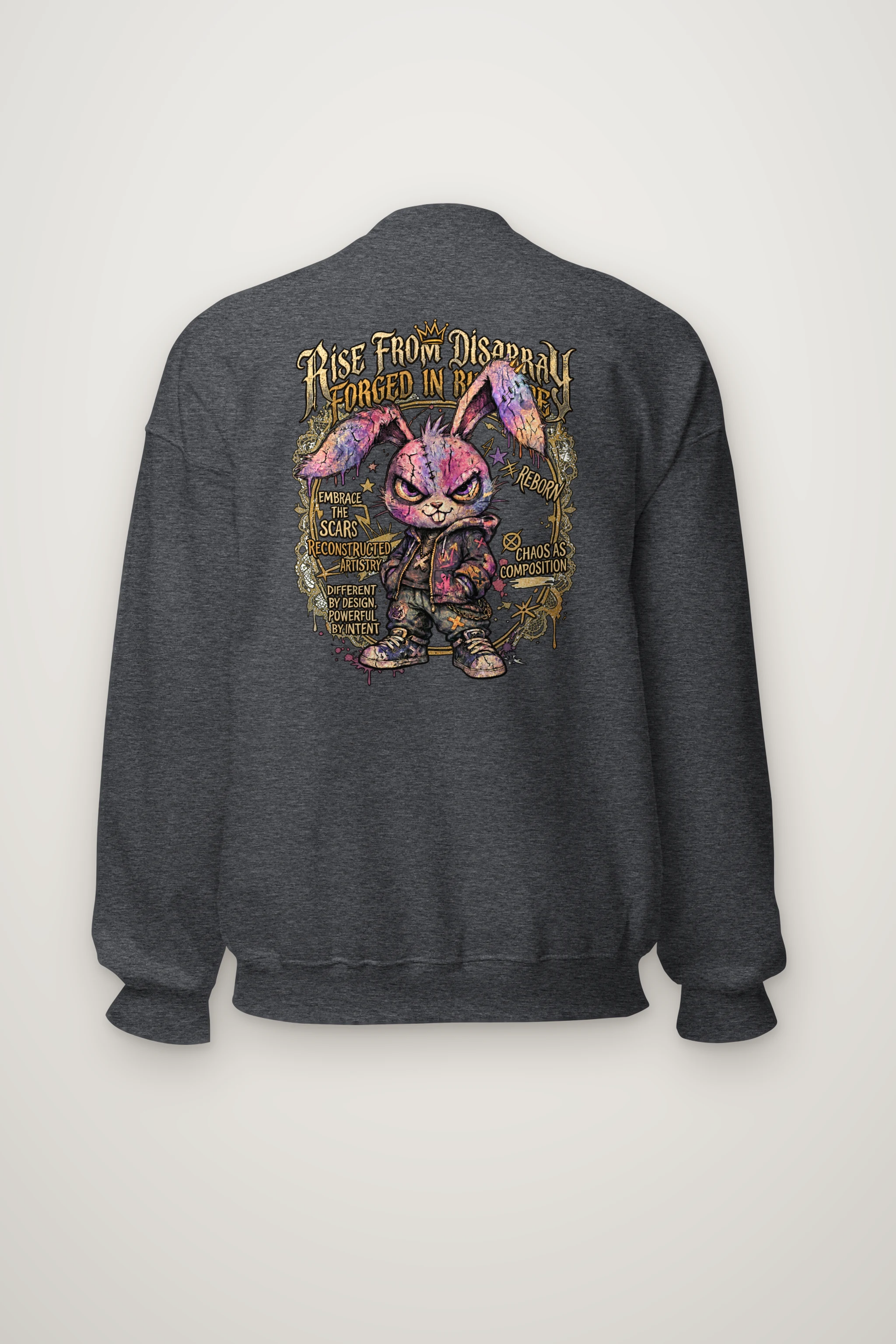 "Reborn Chaos Rabbit" Heavy Blend Unisex Crewneck Sweatshirt