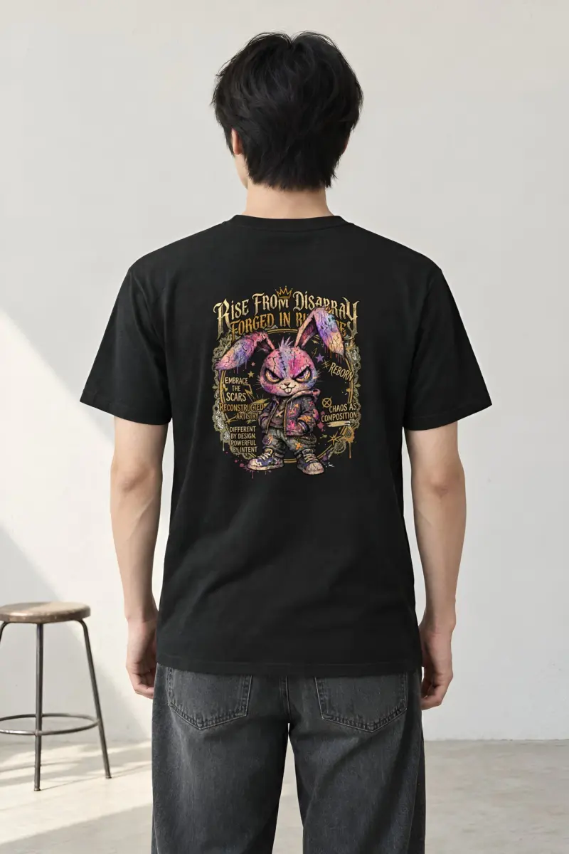 "Reborn Chaos Rabbit" Heavyweight Unisex Crewneck T-shirt