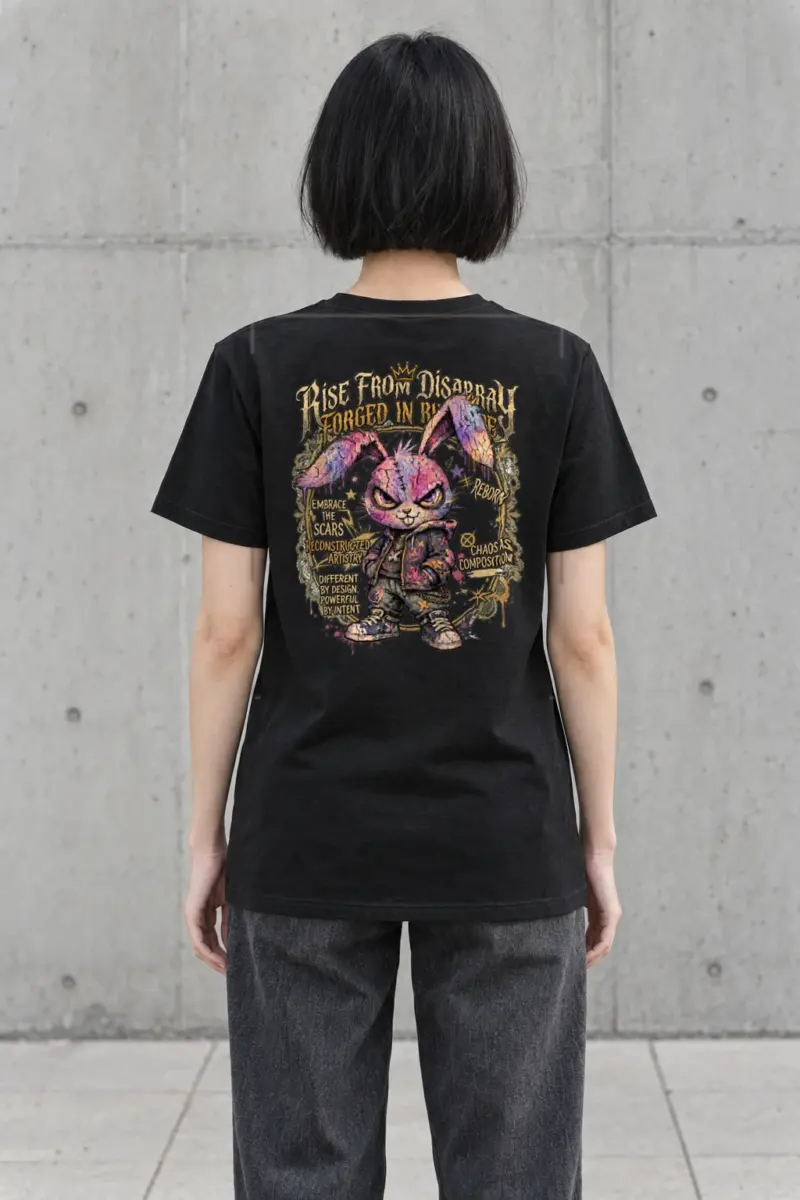 "Reborn Chaos Rabbit" Heavyweight Unisex Crewneck T-shirt