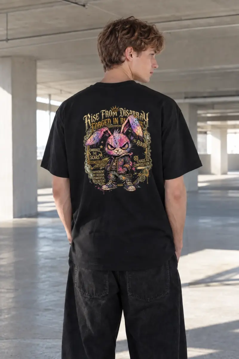 "Reborn Chaos Rabbit" Heavyweight Unisex Crewneck T-shirt | Gildan 5000