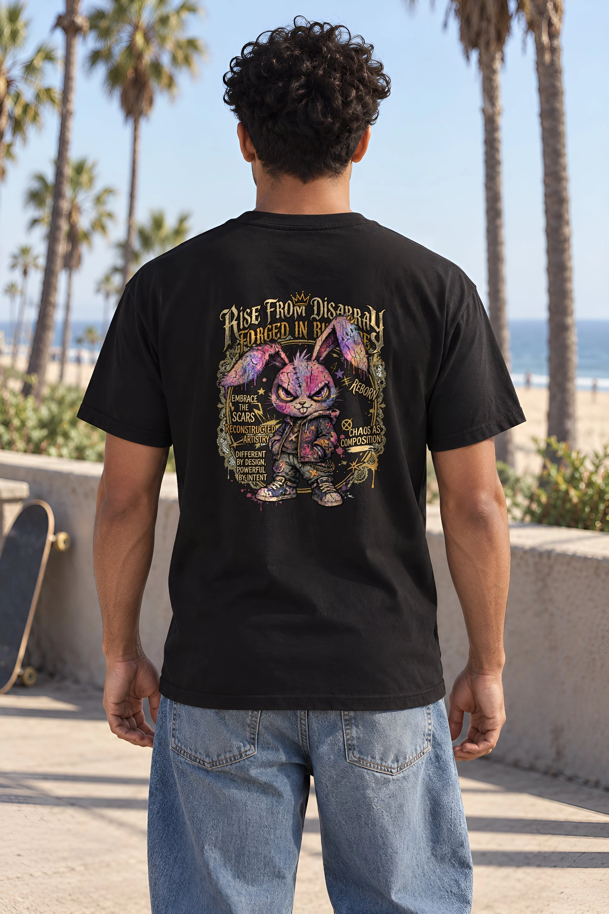 "Reborn Chaos Rabbit" Heavyweight Unisex Crewneck T-shirt