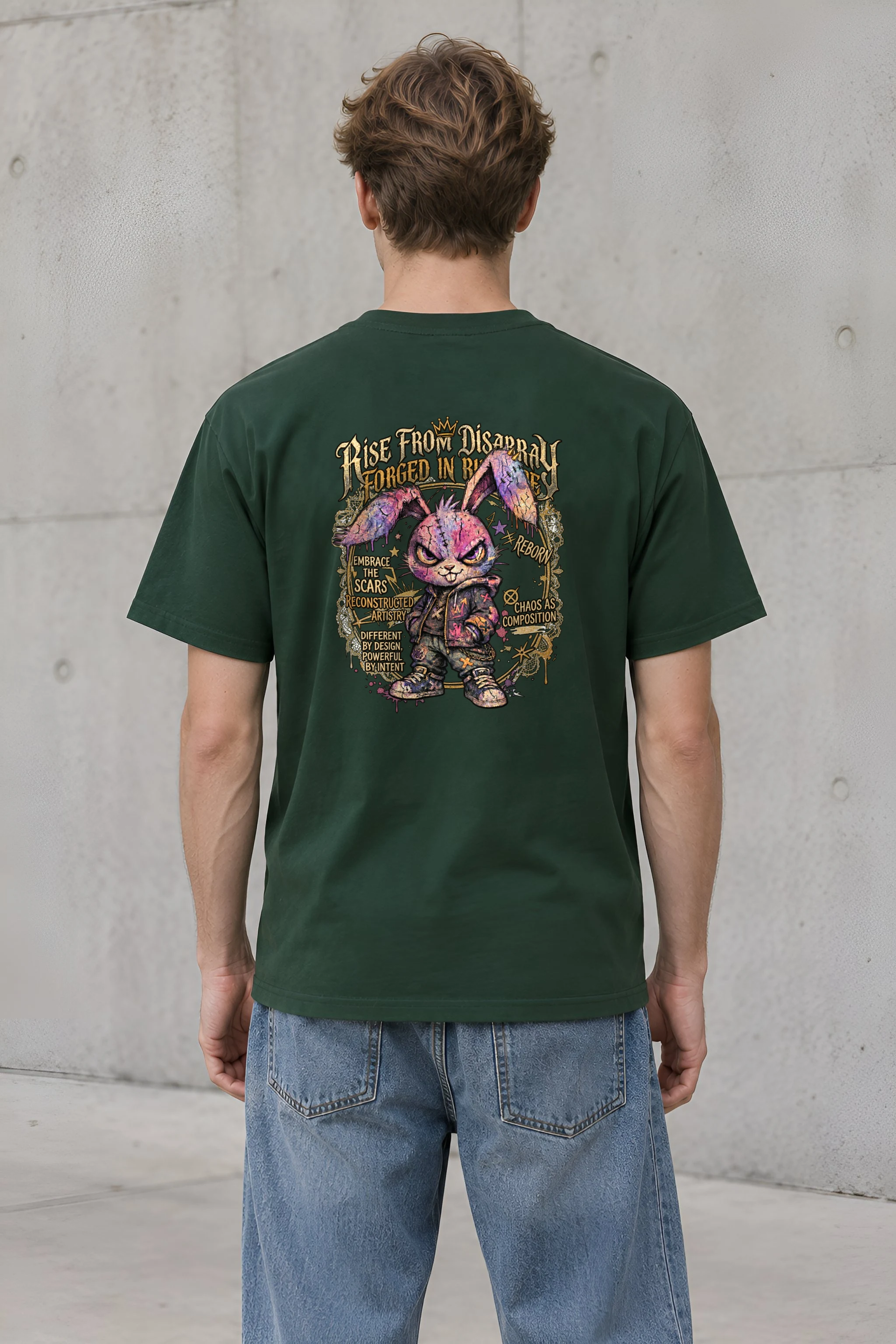 "Reborn Chaos Rabbit" Heavyweight Unisex Crewneck T-shirt