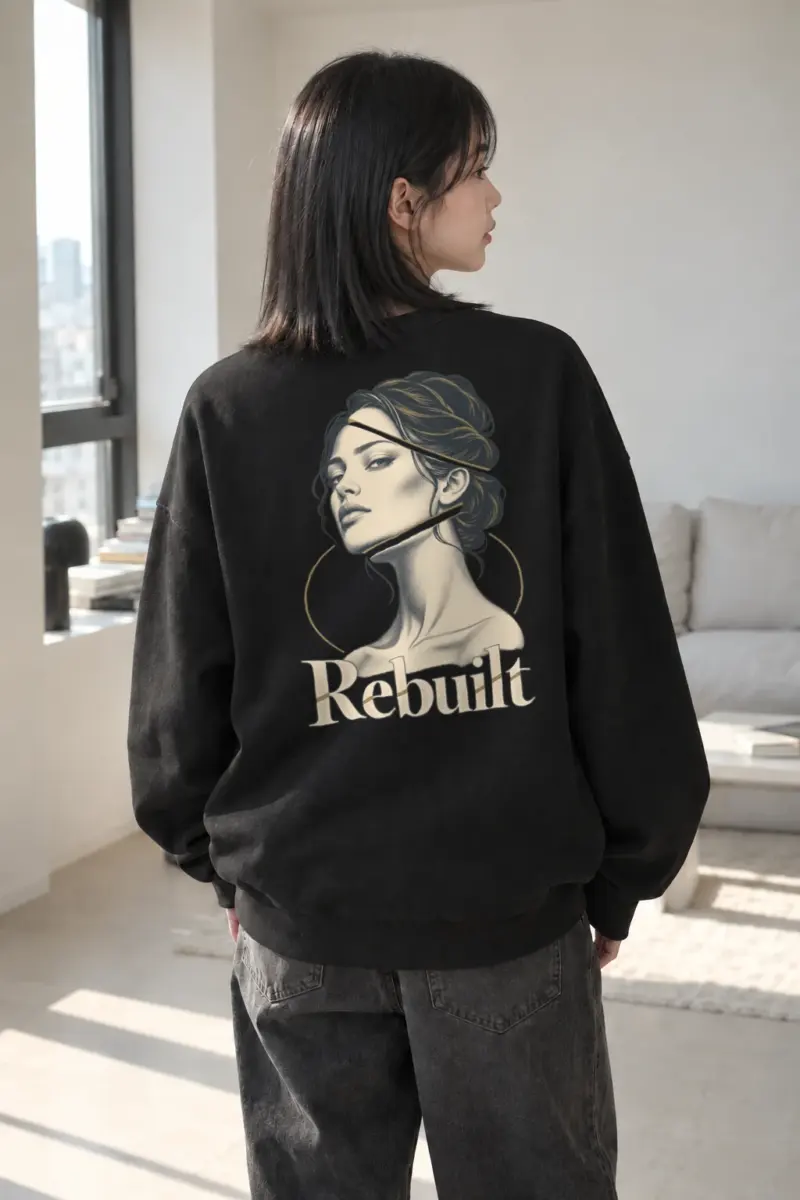 "Rebuilt Portrait" Heavy Blend Unisex Crewneck Sweatshirt | Gildan 18000