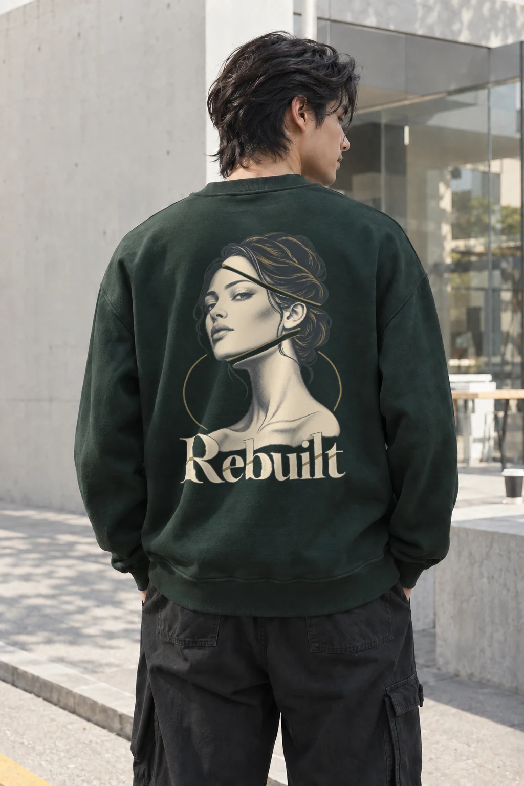 "Rebuilt Portrait" Heavy Blend Unisex Crewneck Sweatshirt | Gildan 18000