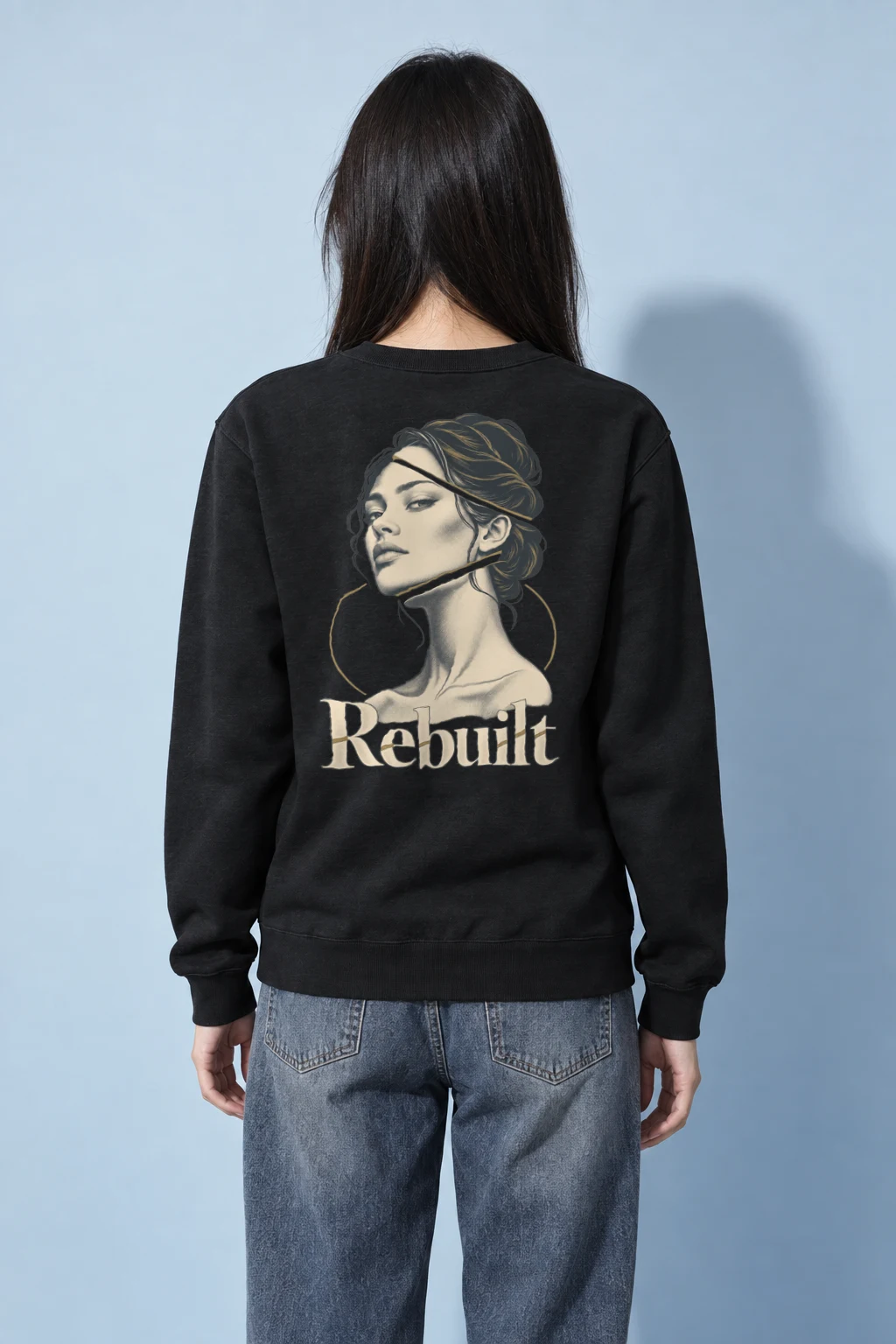 "Rebuilt Portrait" Heavy Blend Unisex Crewneck Sweatshirt | Gildan 18000