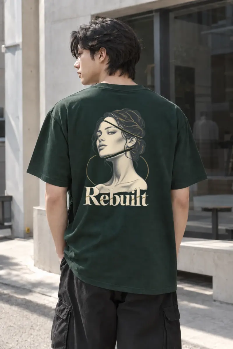 "Rebuilt Portrait" Heavyweight Unisex Crewneck T-shirt | Gildan 5000