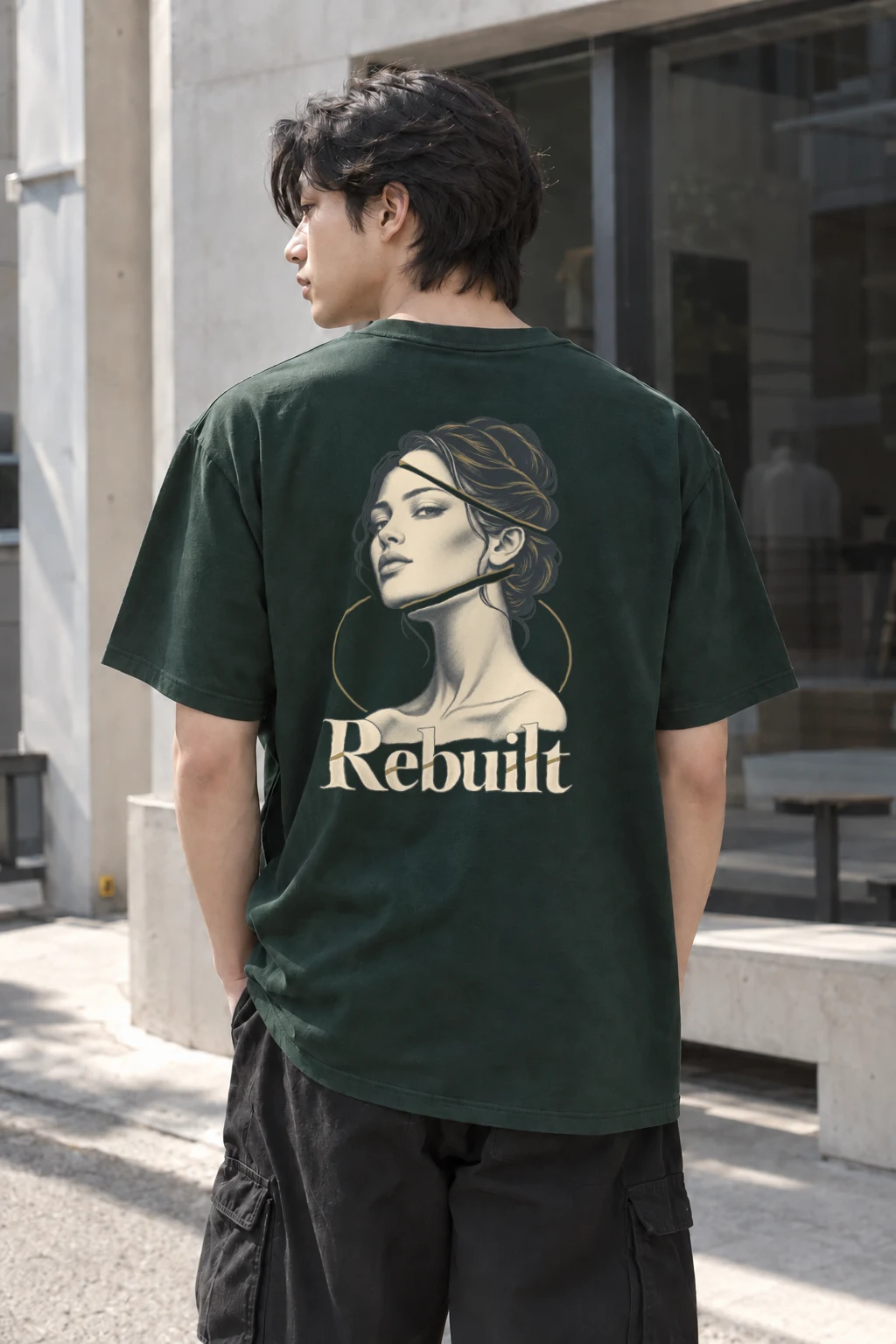 "Rebuilt Portrait" Heavyweight Unisex Crewneck T-shirt | Gildan 5000