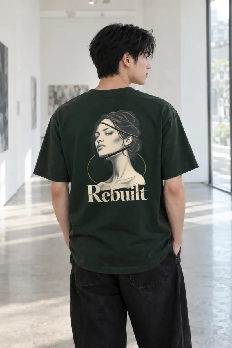 "Rebuilt Portrait" Heavyweight Unisex Crewneck T-shirt | Gildan 5000