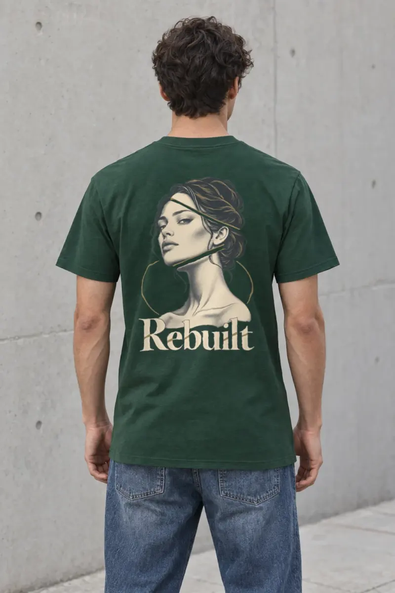 "Rebuilt Portrait" Heavyweight Unisex Crewneck T-shirt | Gildan 5000
