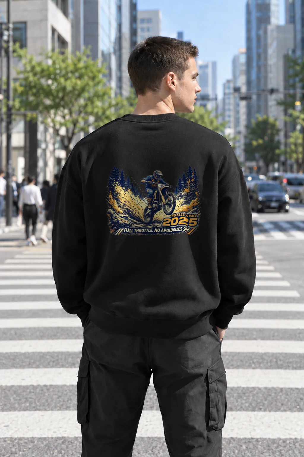 "Reckless Race" Heavy Blend Unisex Crewneck Sweatshirt | Gildan 18000