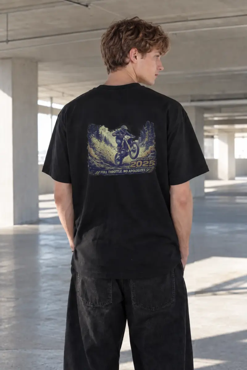 "Reckless Race" Heavyweight Unisex Crewneck T-shirt | Gildan 5000