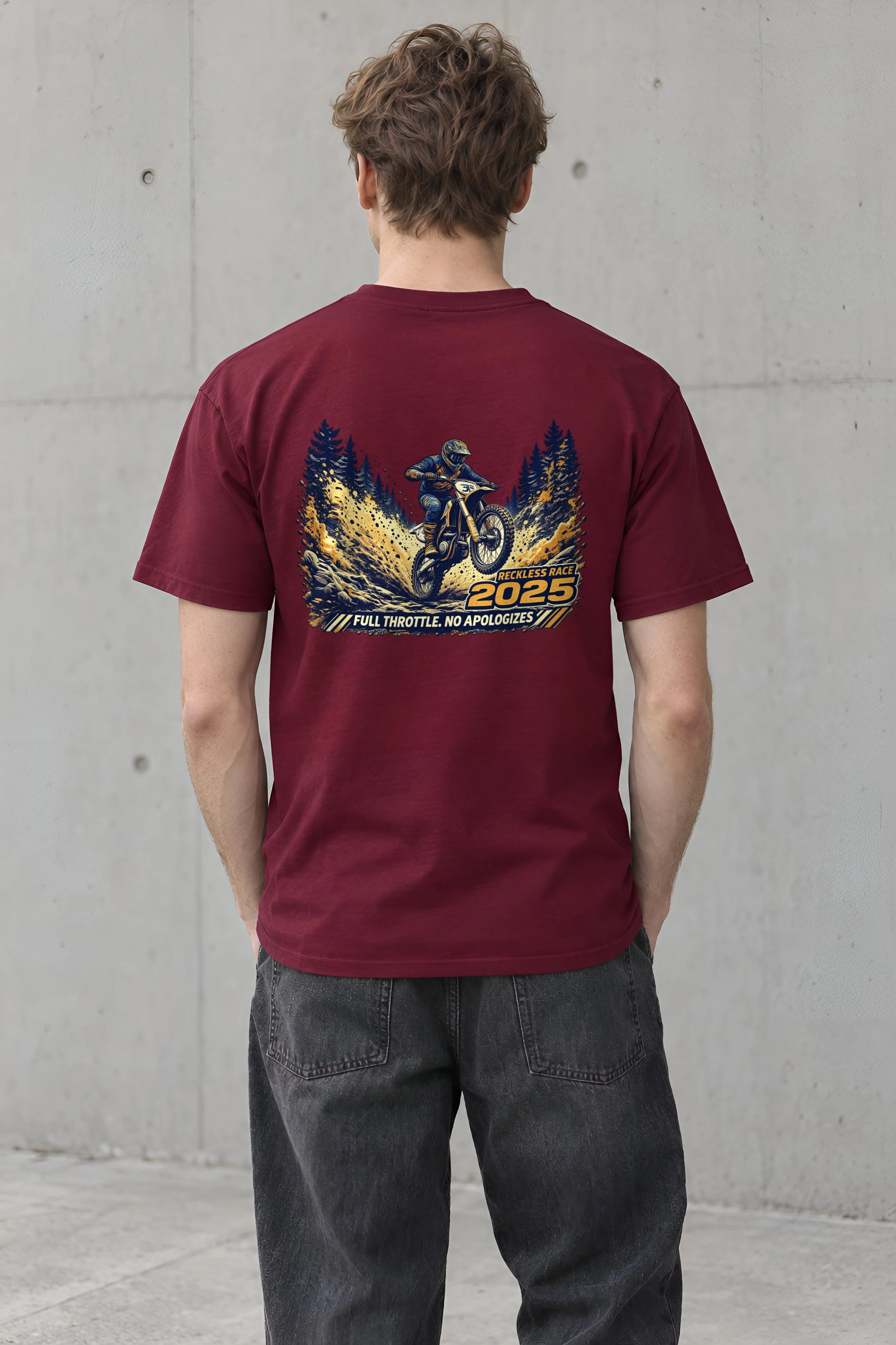 "Reckless Race" Heavyweight Unisex Crewneck T-shirt