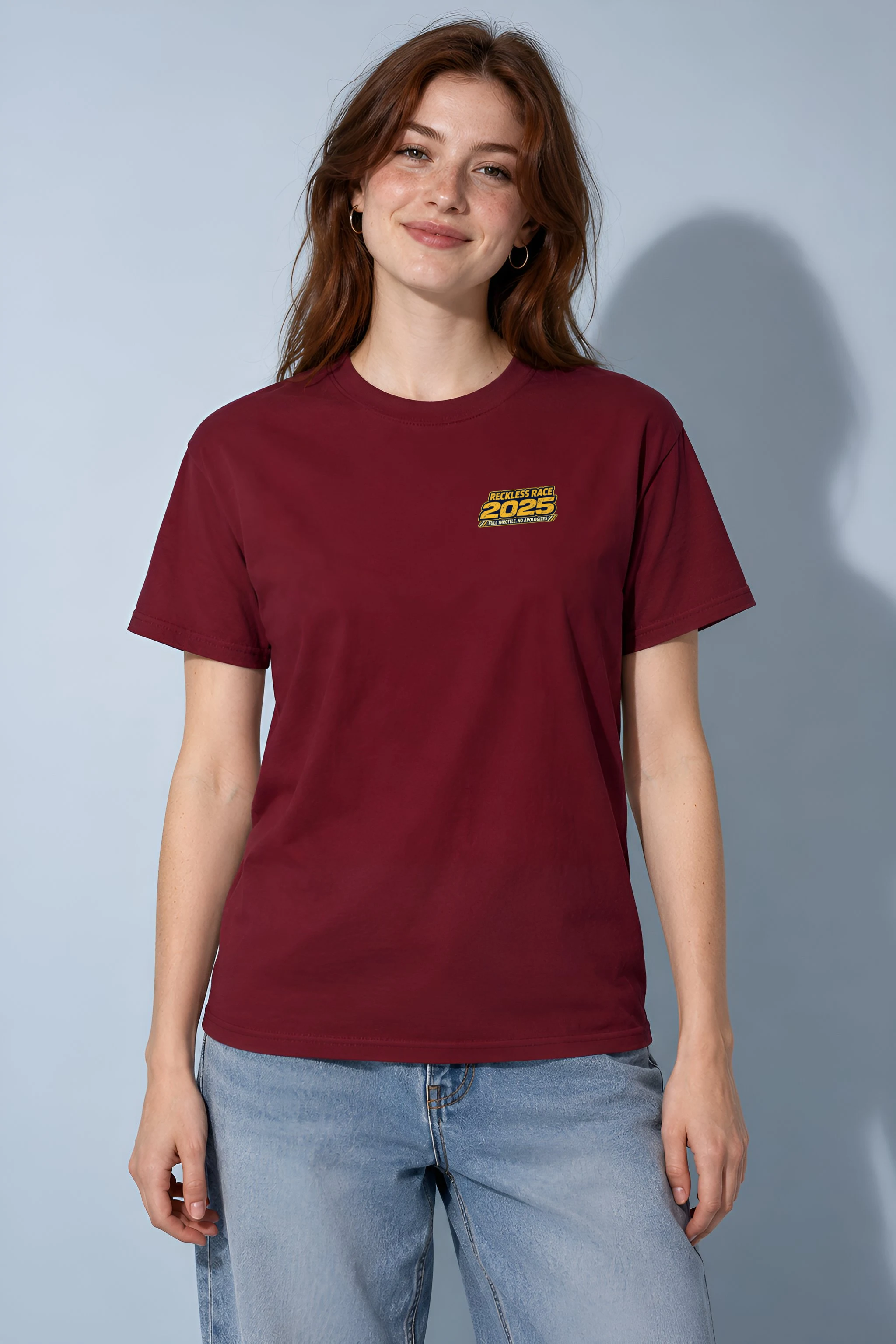 "Reckless Race" Heavyweight Unisex Crewneck T-shirt