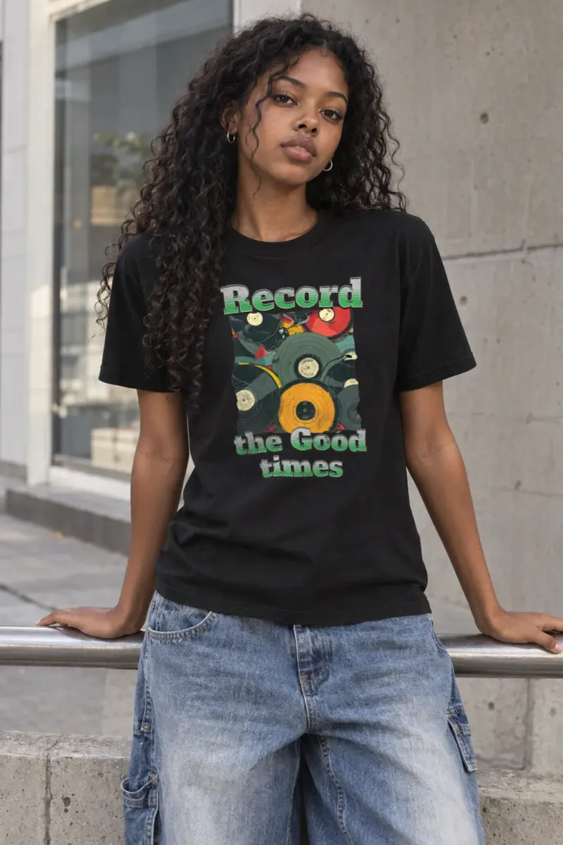 "Record Good Times" Heavyweight Unisex Crewneck T-shirt